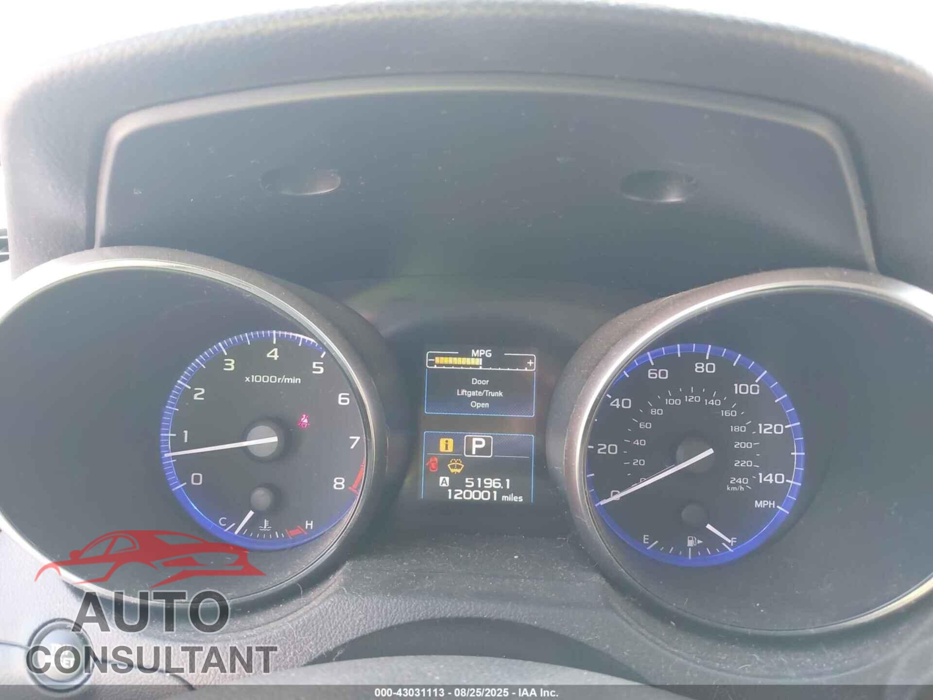 SUBARU OUTBACK 2015 - 4S4BSBLC3F3233586