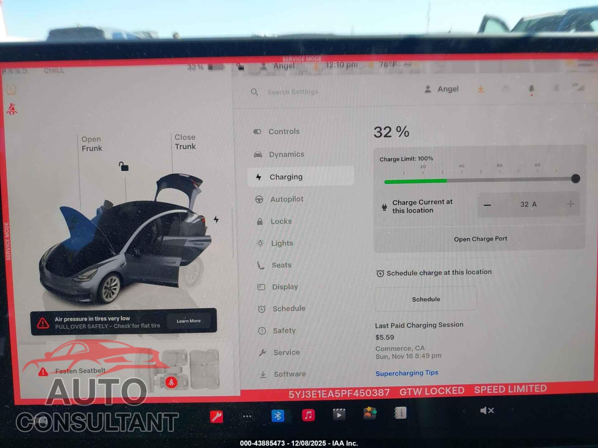 TESLA MODEL 3 2023 - 5YJ3E1EA5PF450387