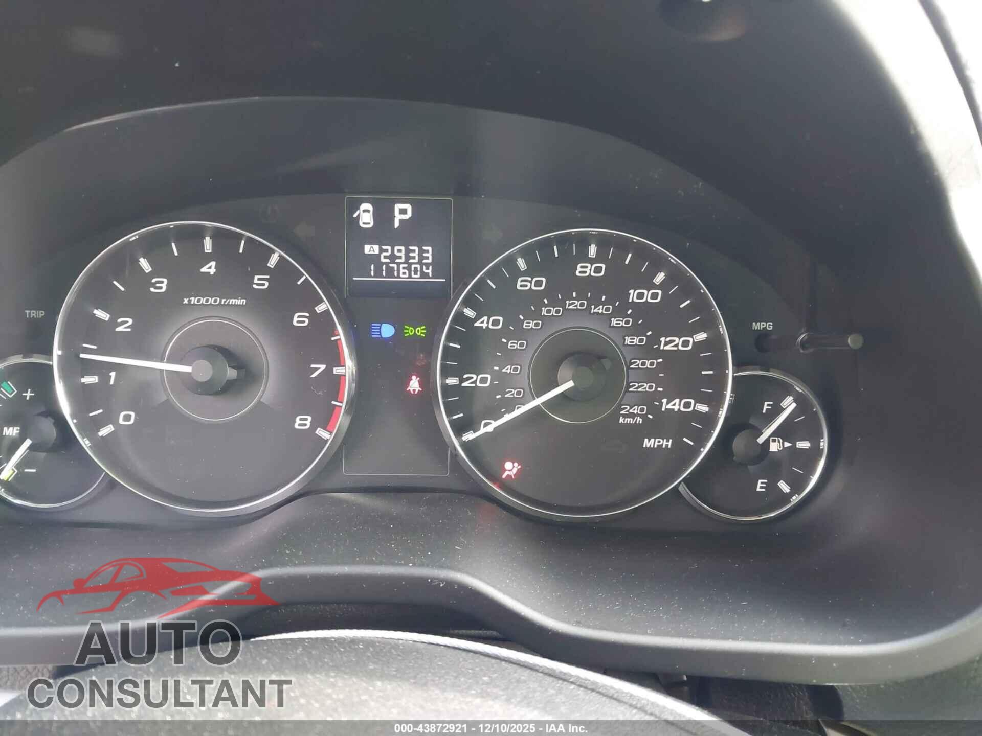 SUBARU OUTBACK 2012 - 4S4BRBCC1C3302637