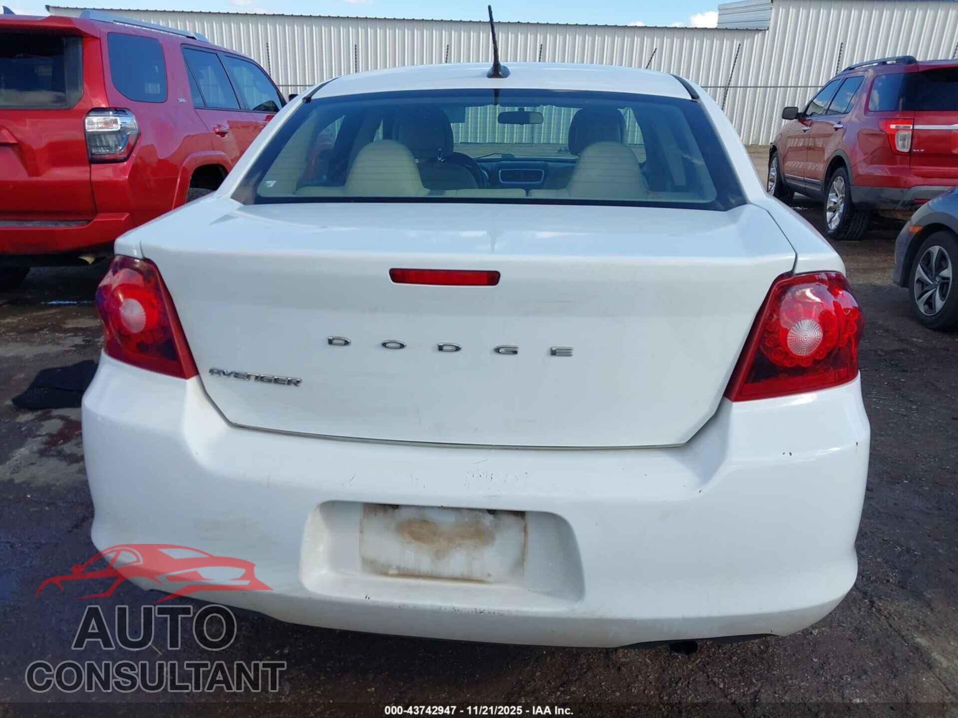 DODGE AVENGER 2013 - 1C3CDZAB9DN725390