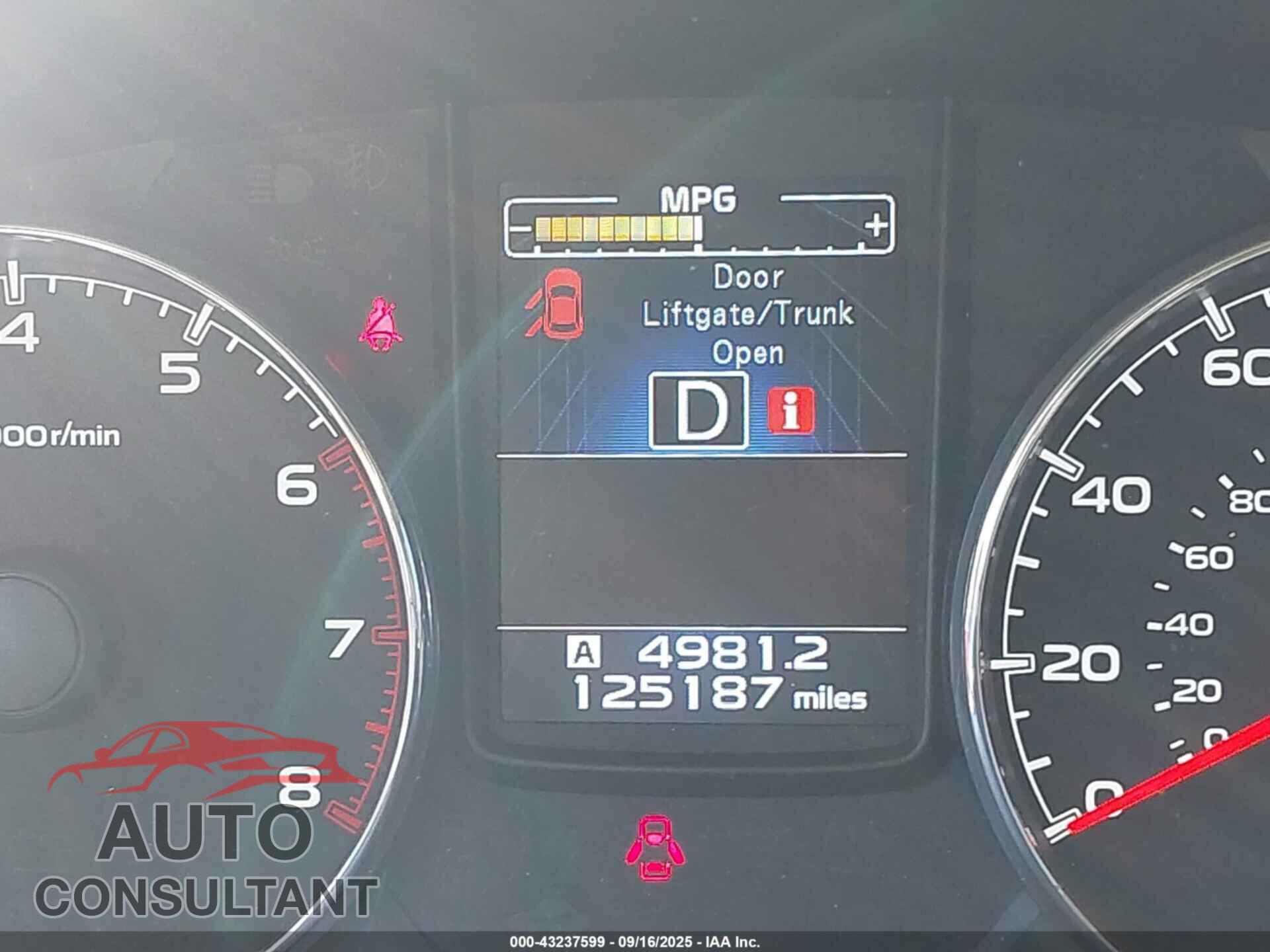 SUBARU OUTBACK 2014 - 4S4BRBLC5E3320111