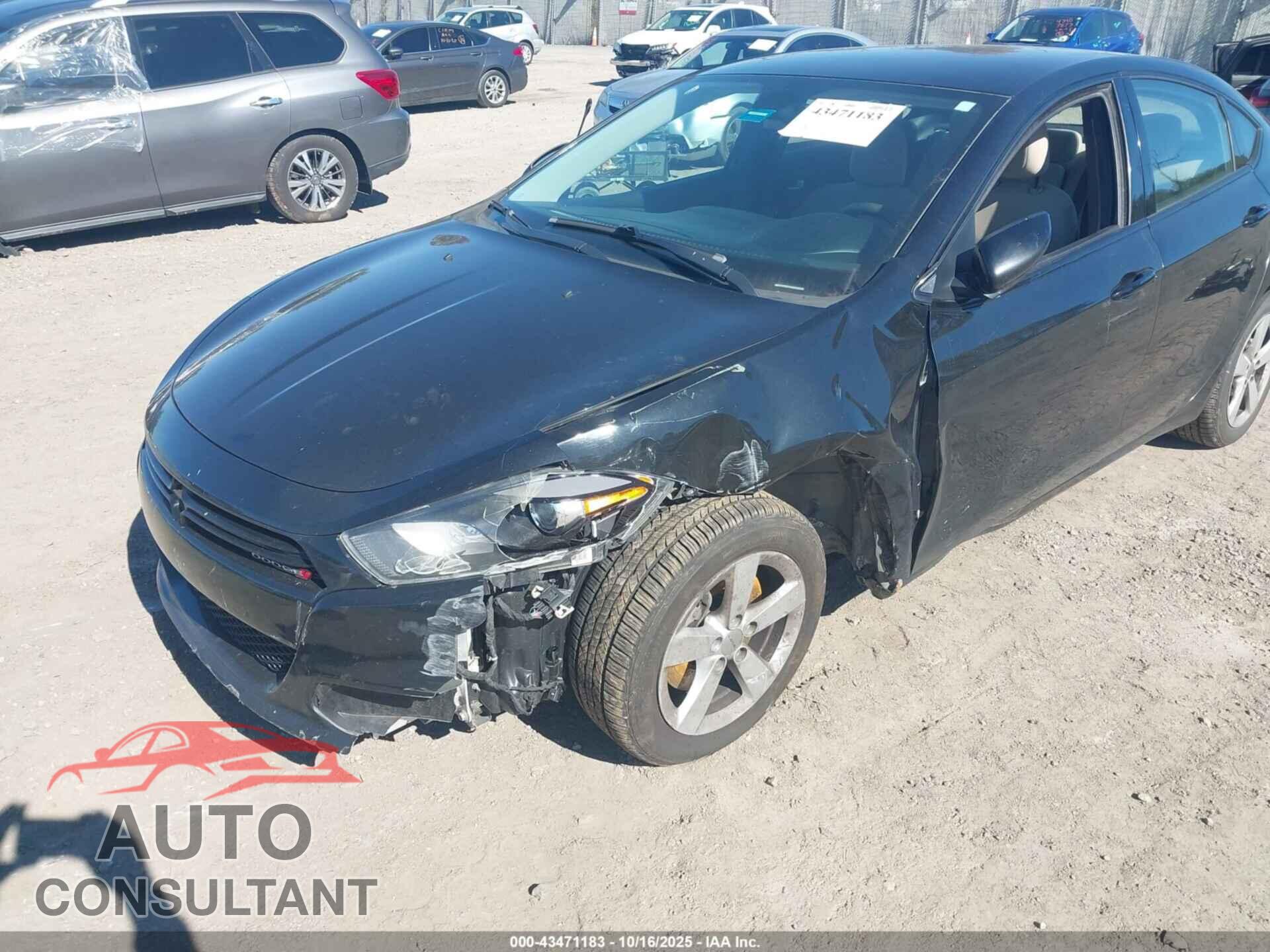 DODGE DART 2015 - 1C3CDFBB0FD221302