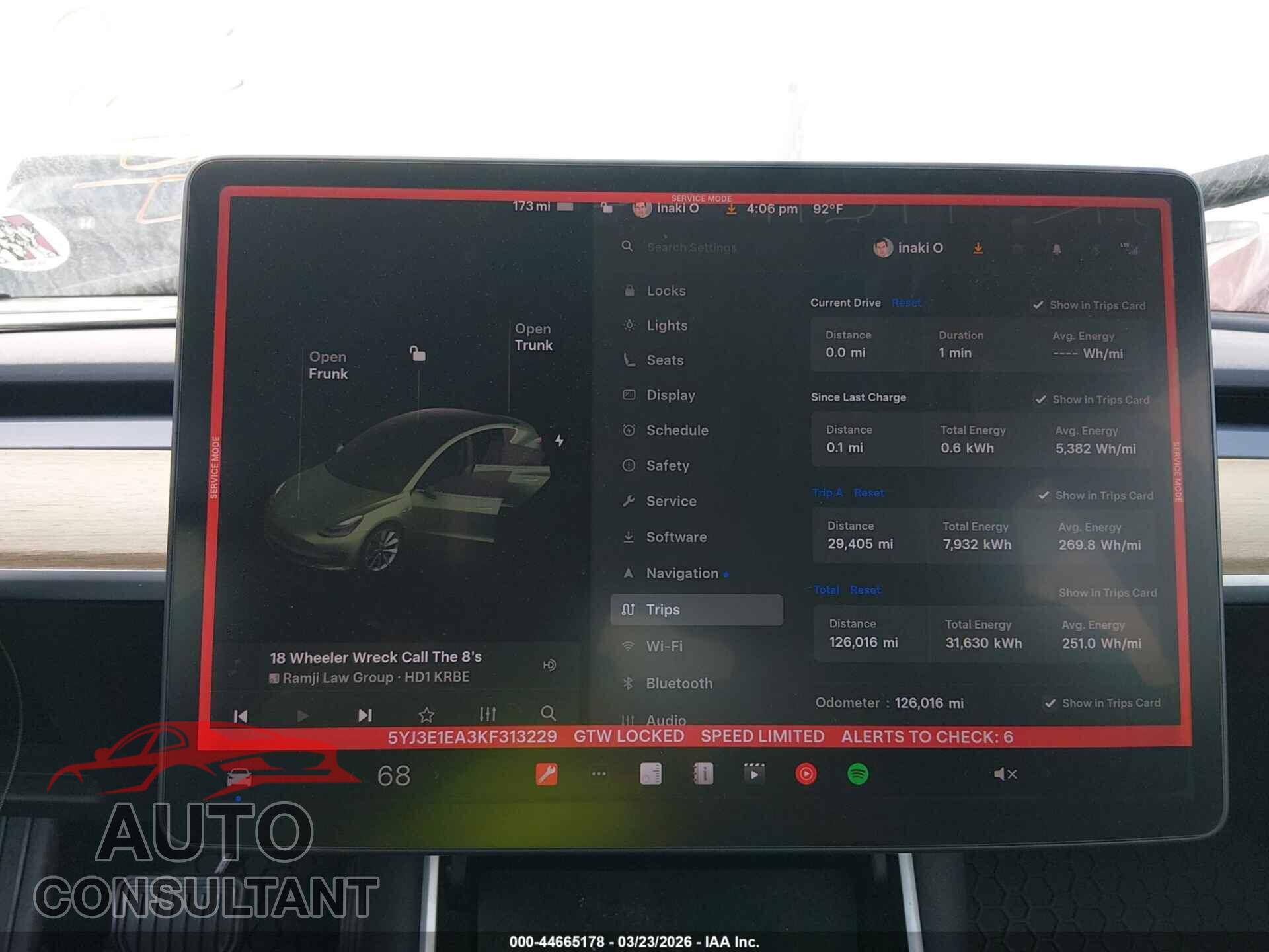 TESLA MODEL 3 2019 - 5YJ3E1EA3KF313229
