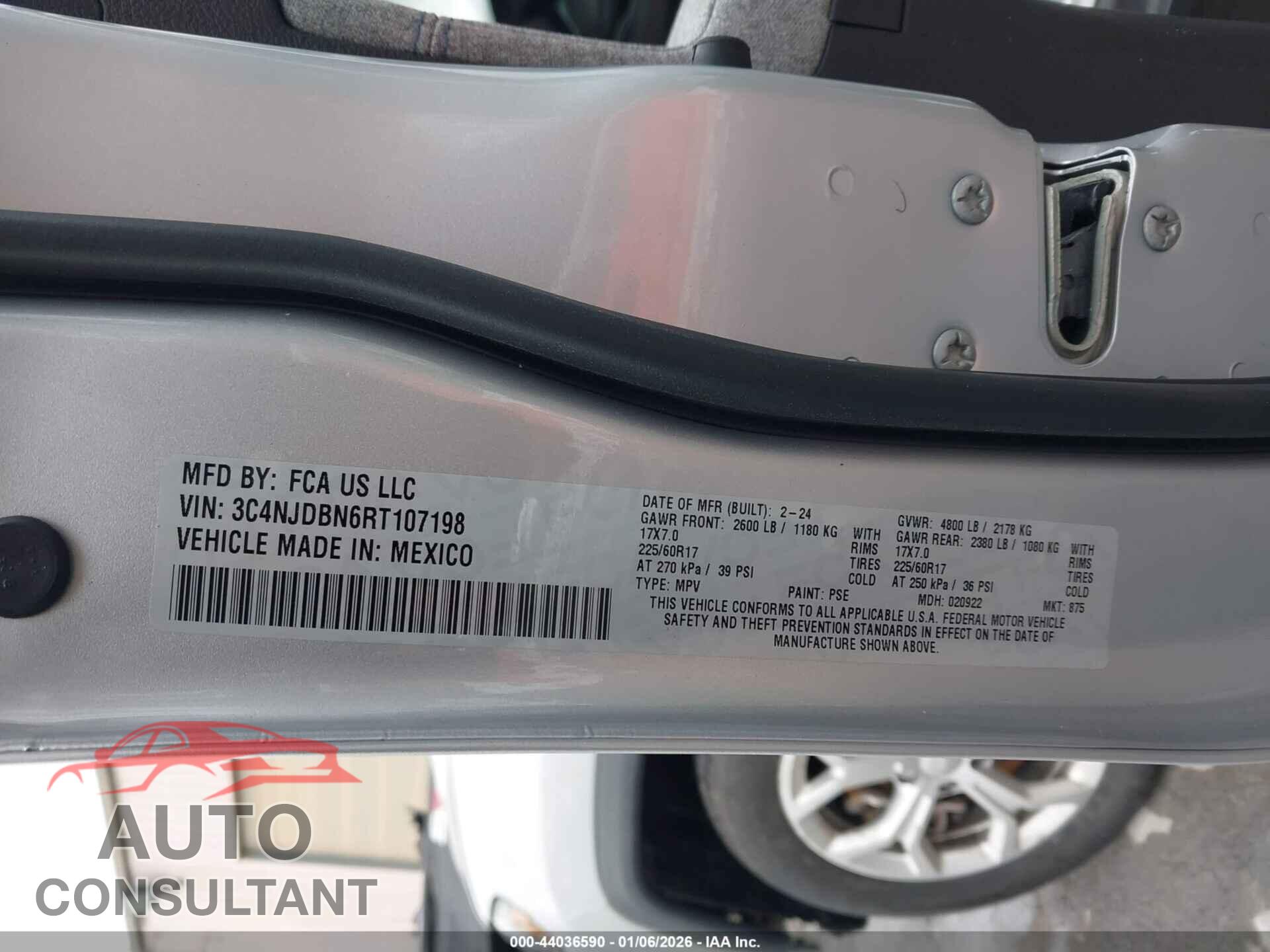 JEEP COMPASS 2024 - 3C4NJDBN6RT107198