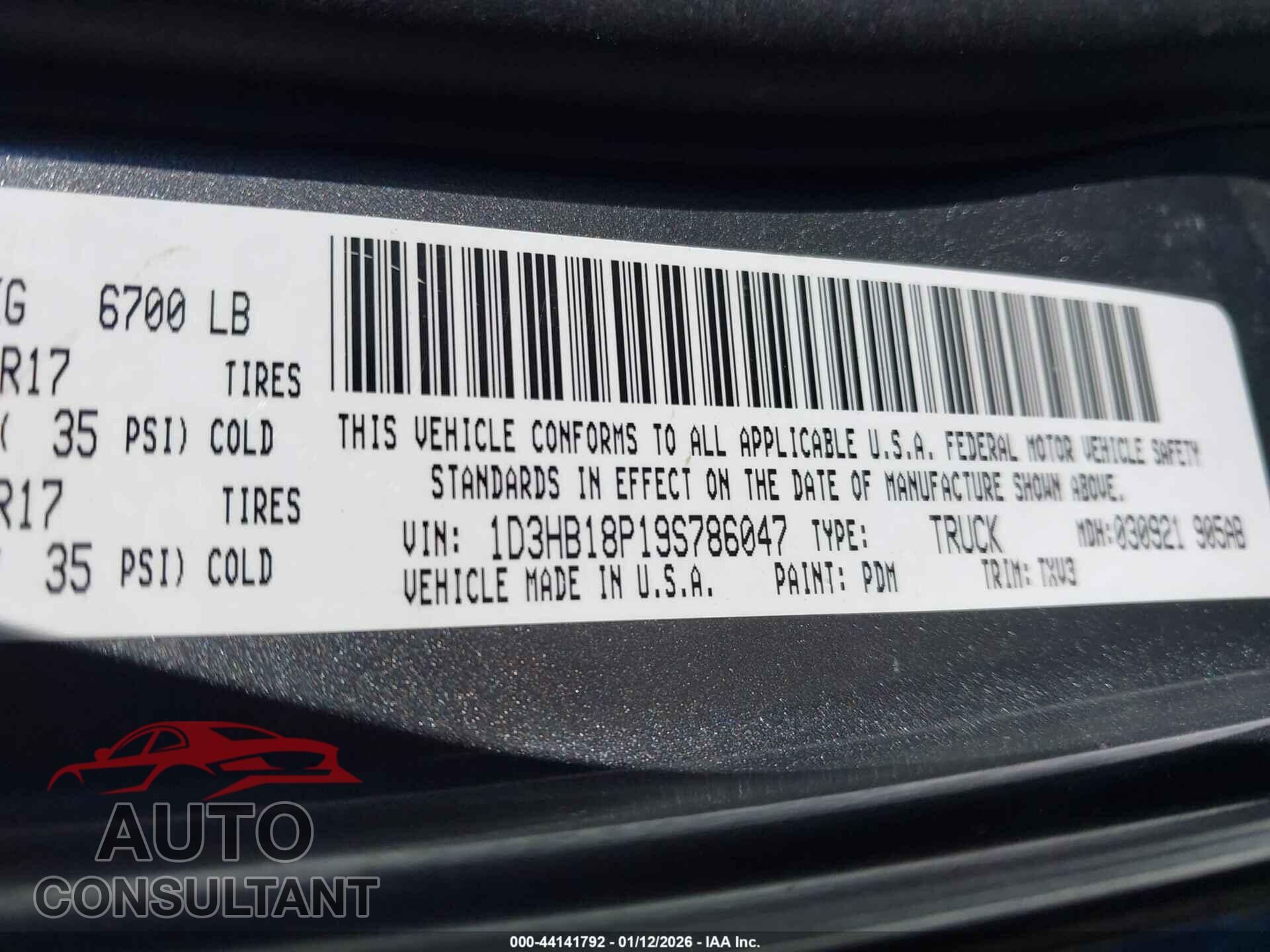 DODGE RAM 1500 2009 - 1D3HB18P19S786047