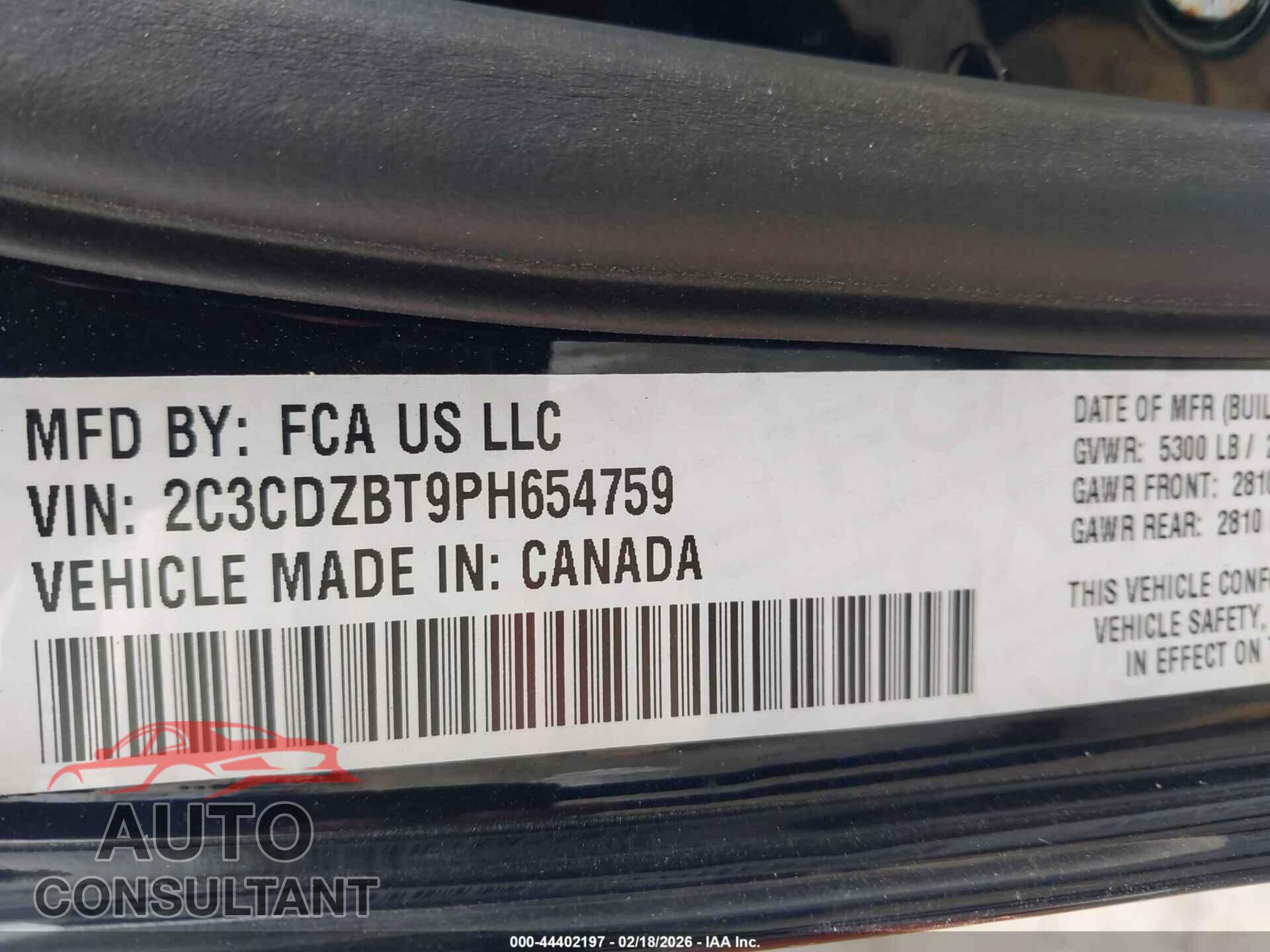 DODGE CHALLENGER 2023 - 2C3CDZBT9PH654759