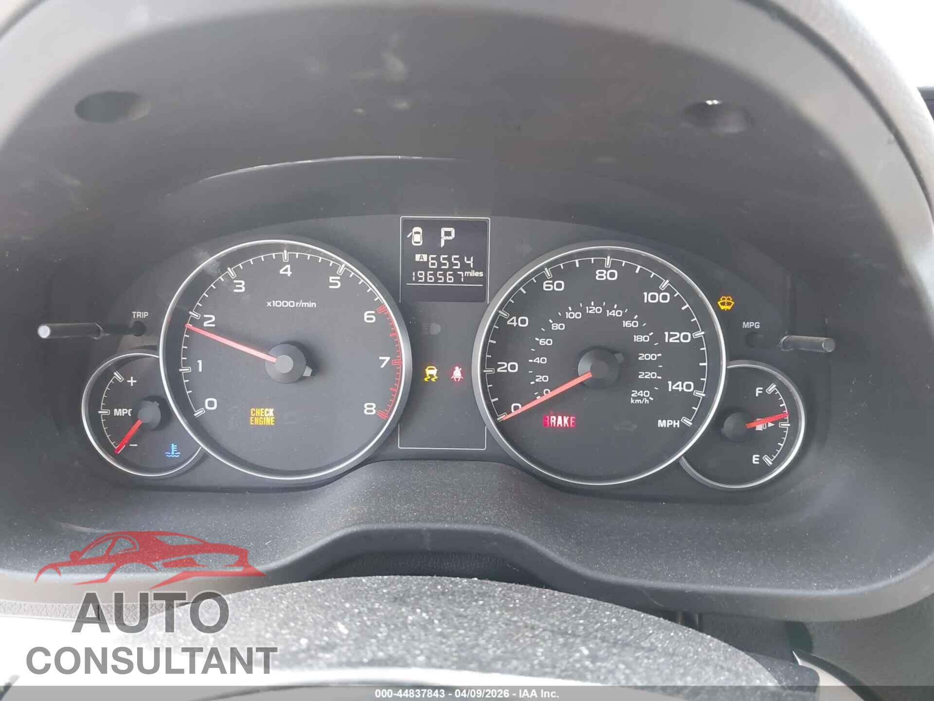 SUBARU OUTBACK 2013 - 4S4BRBCC6D3208545