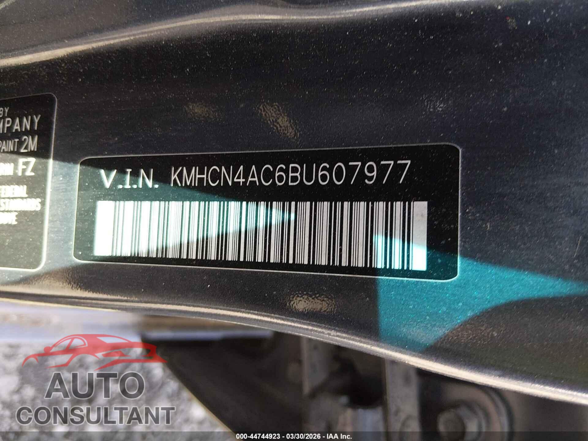 HYUNDAI ACCENT 2011 - KMHCN4AC6BU607977