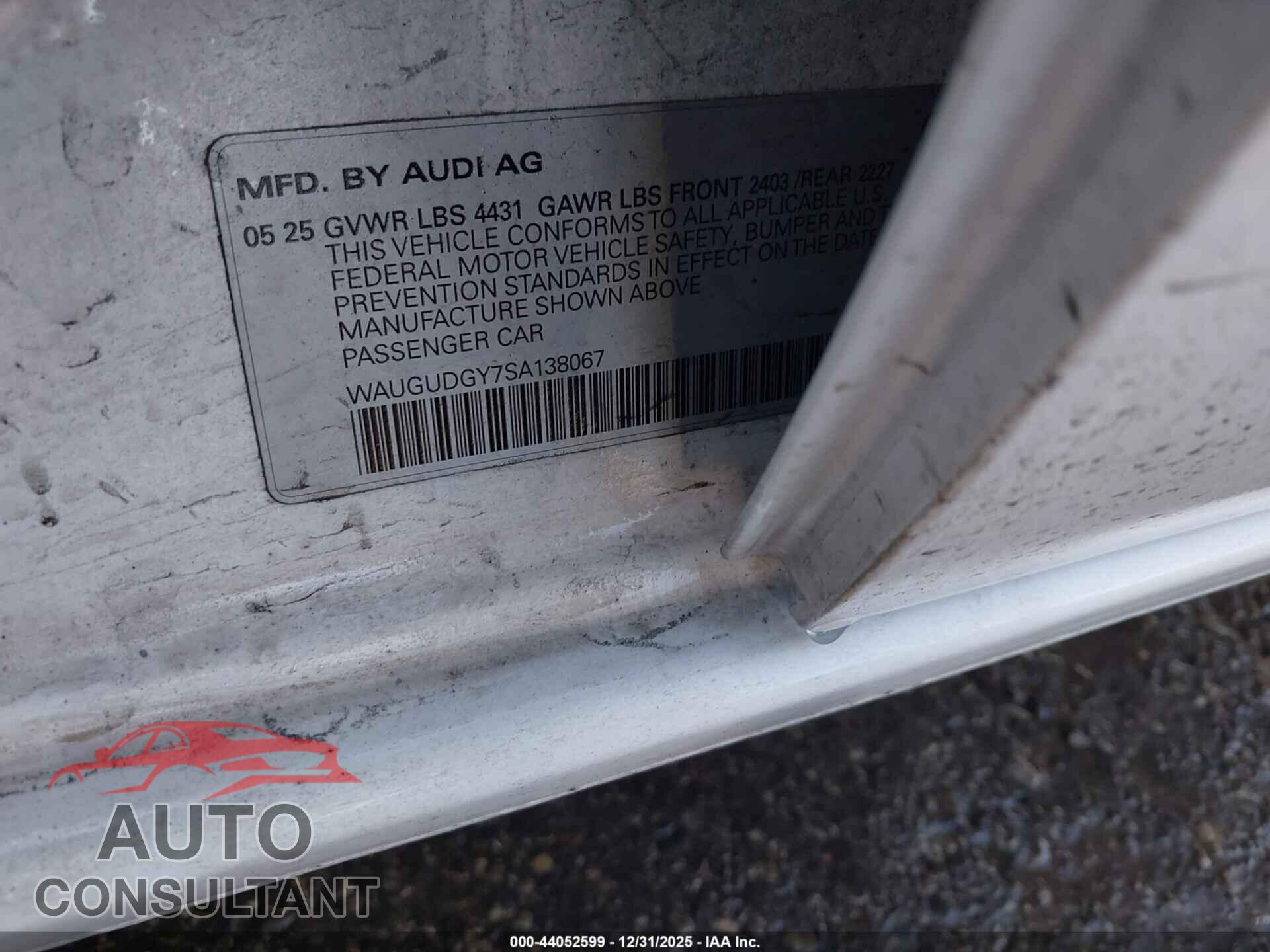 AUDI A3 2025 - WAUGUDGY7SA138067