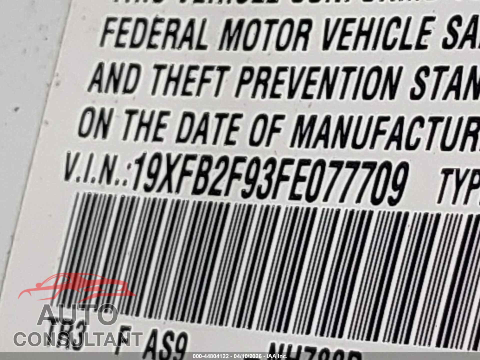 HONDA CIVIC 2015 - 19XFB2F93FE077709