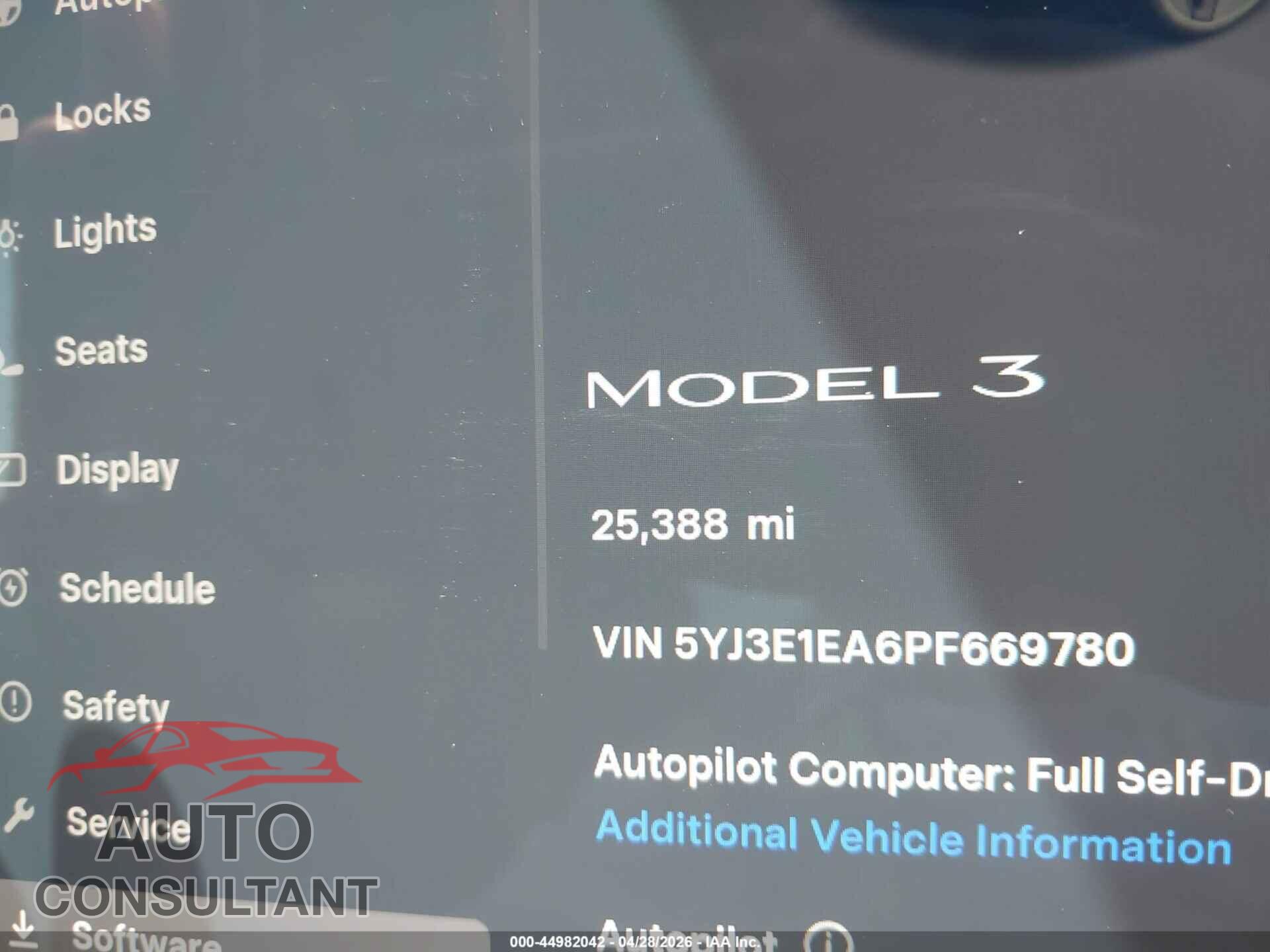 TESLA MODEL 3 2023 - 5YJ3E1EA6PF669780