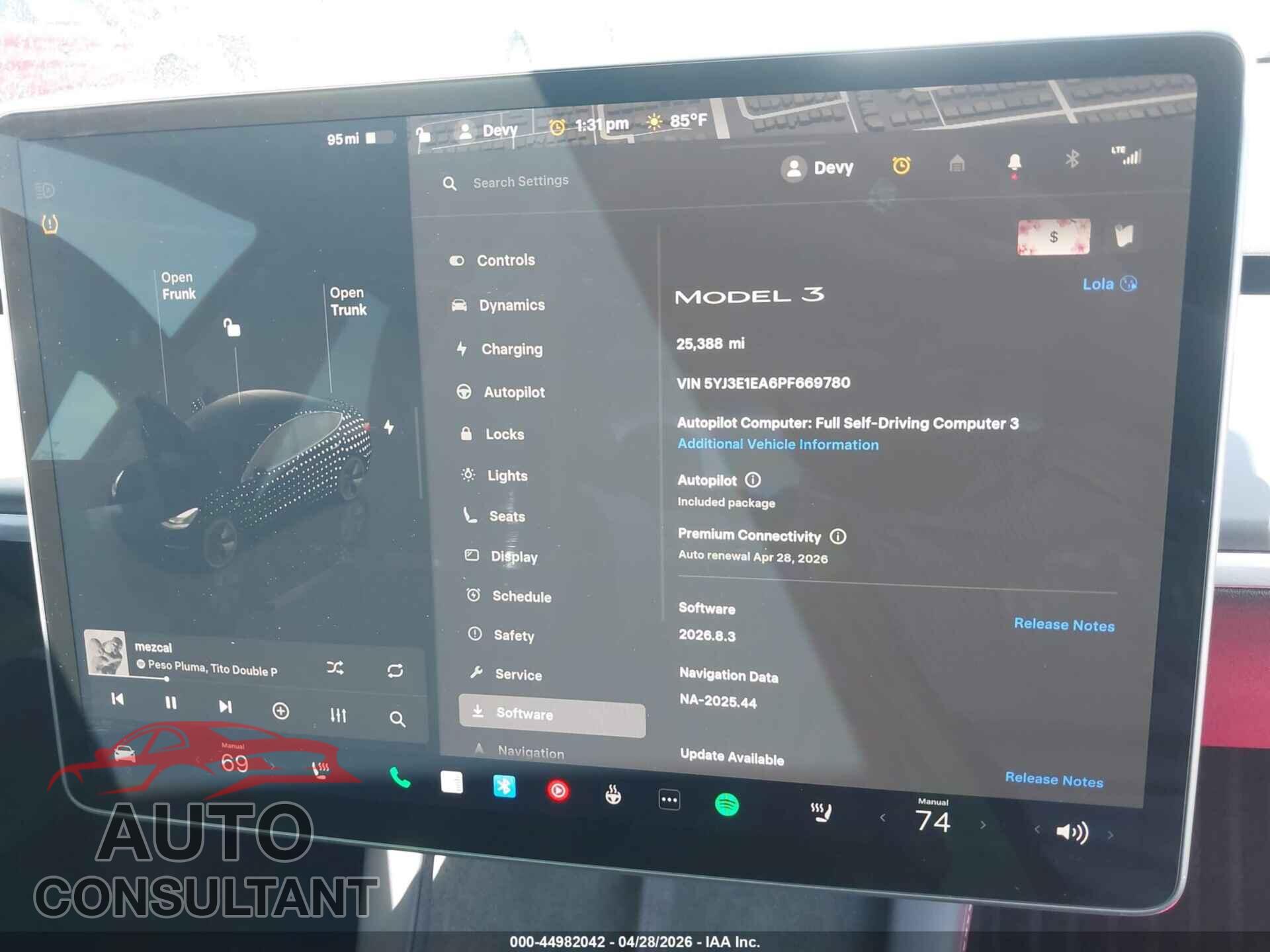 TESLA MODEL 3 2023 - 5YJ3E1EA6PF669780