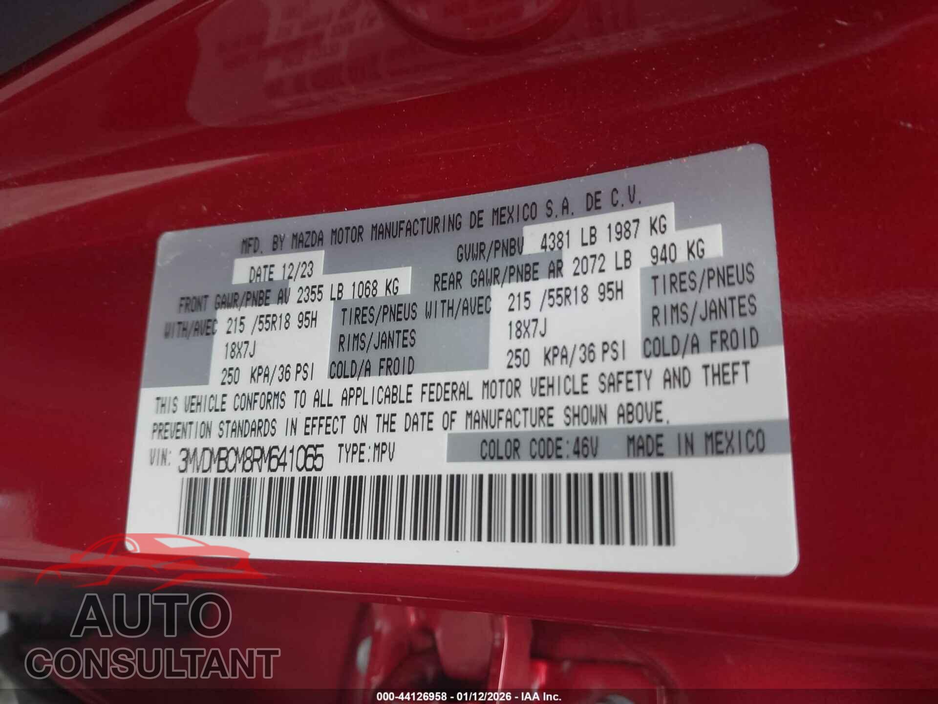 MAZDA CX-30 2024 - 3MVDMBCM8RM641065