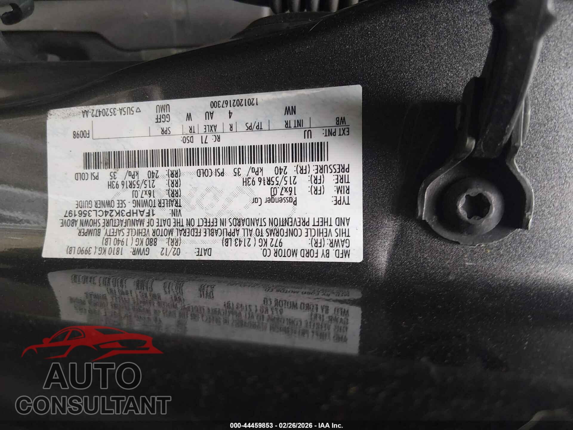 FORD FOCUS 2012 - 1FAHP3K24CL356197