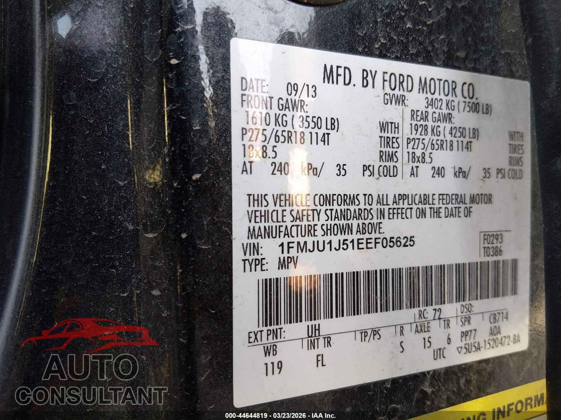 FORD EXPEDITION 2014 - 1FMJU1J51EEF05625