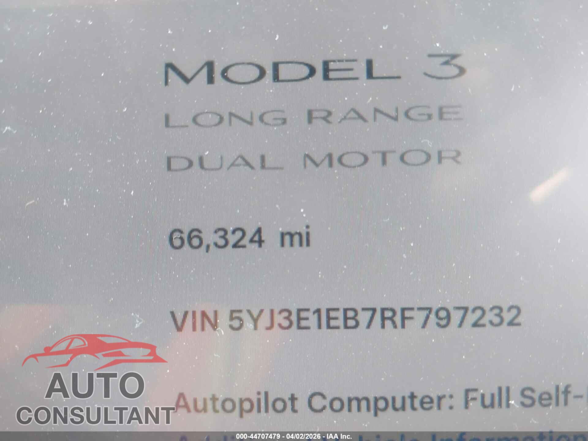 TESLA MODEL 3 2024 - 5YJ3E1EB7RF797232