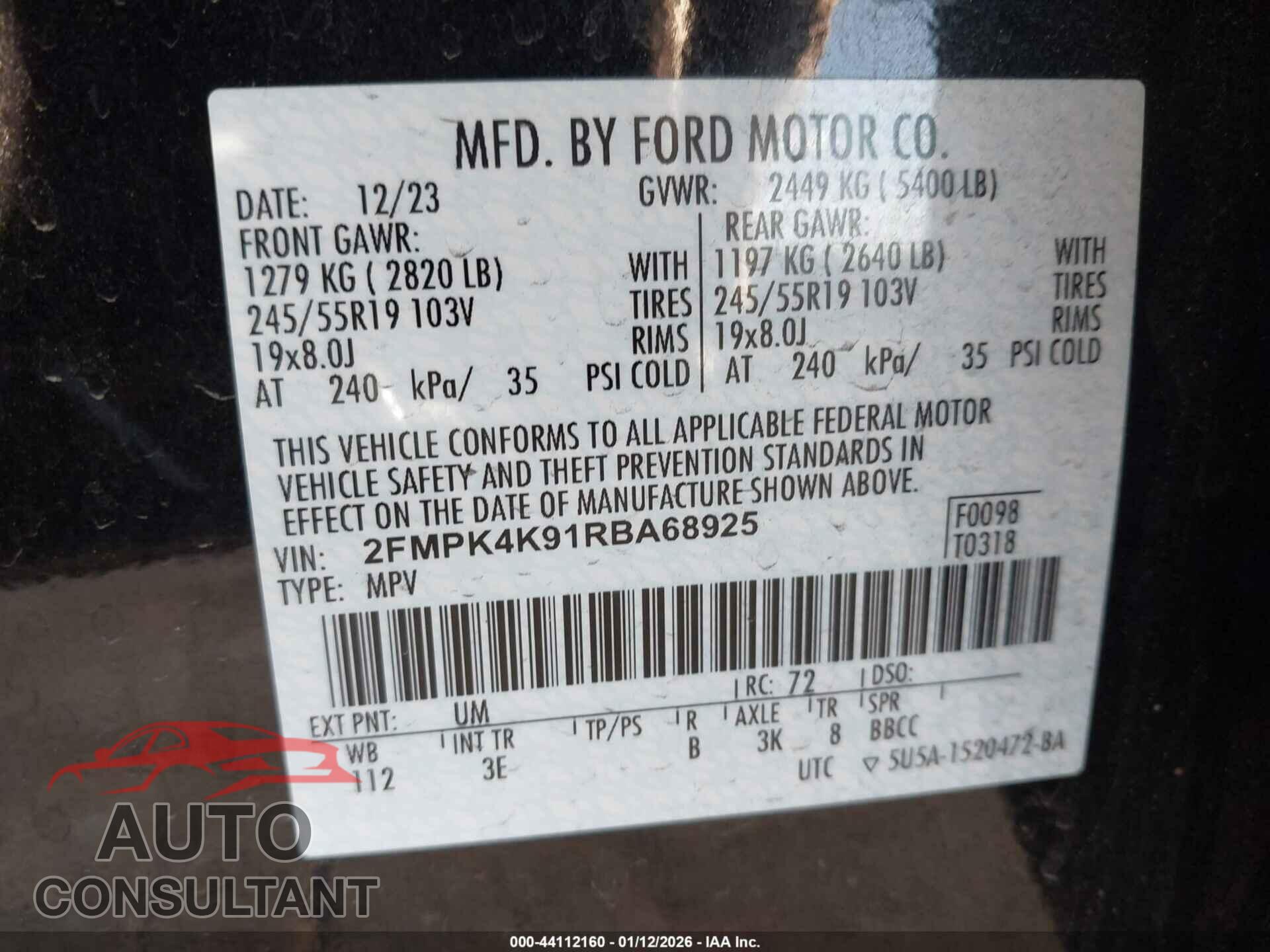 FORD EDGE 2024 - 2FMPK4K91RBA68925