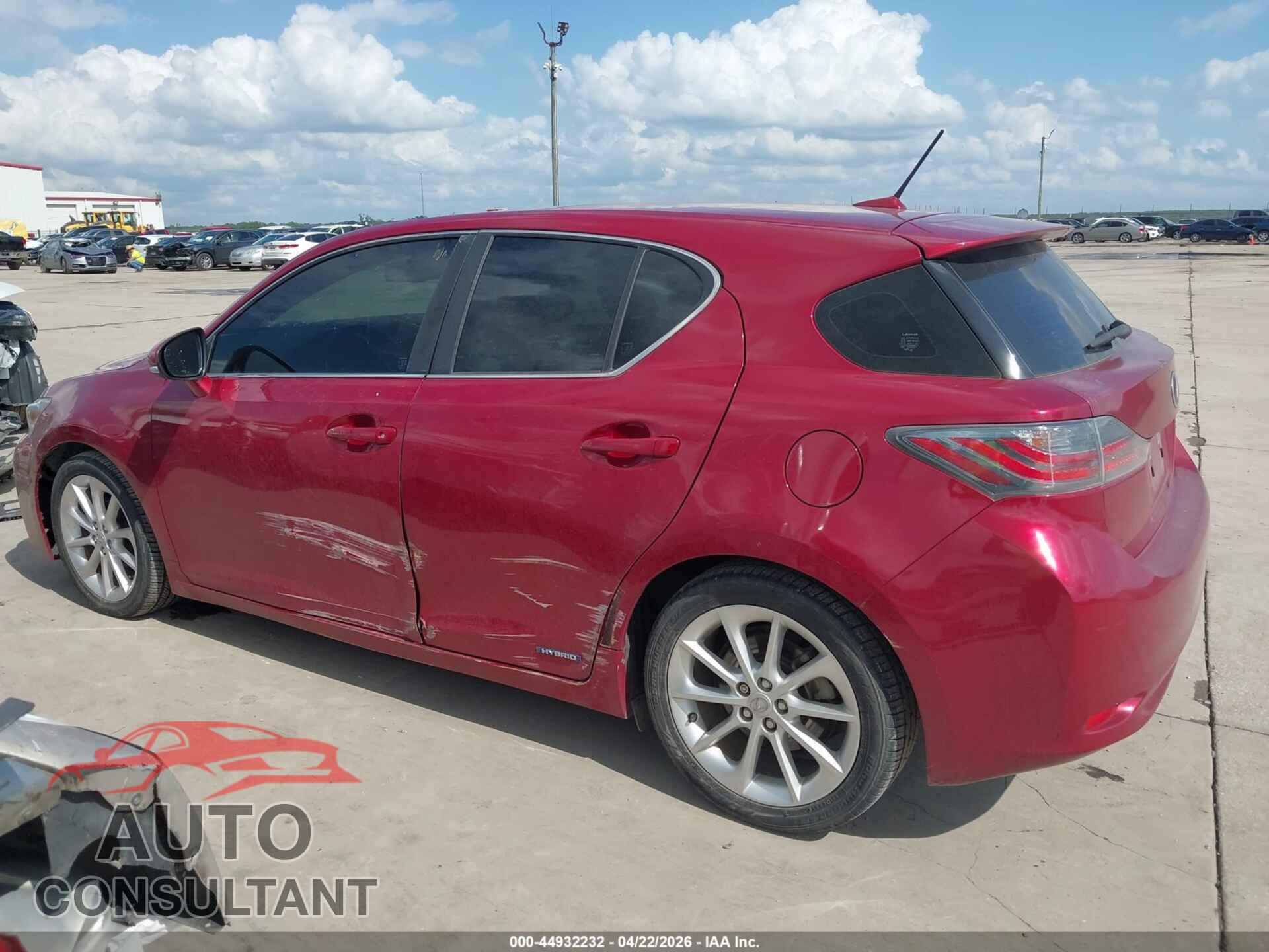 LEXUS CT 200H 2012 - JTHKD5BHXC2074868