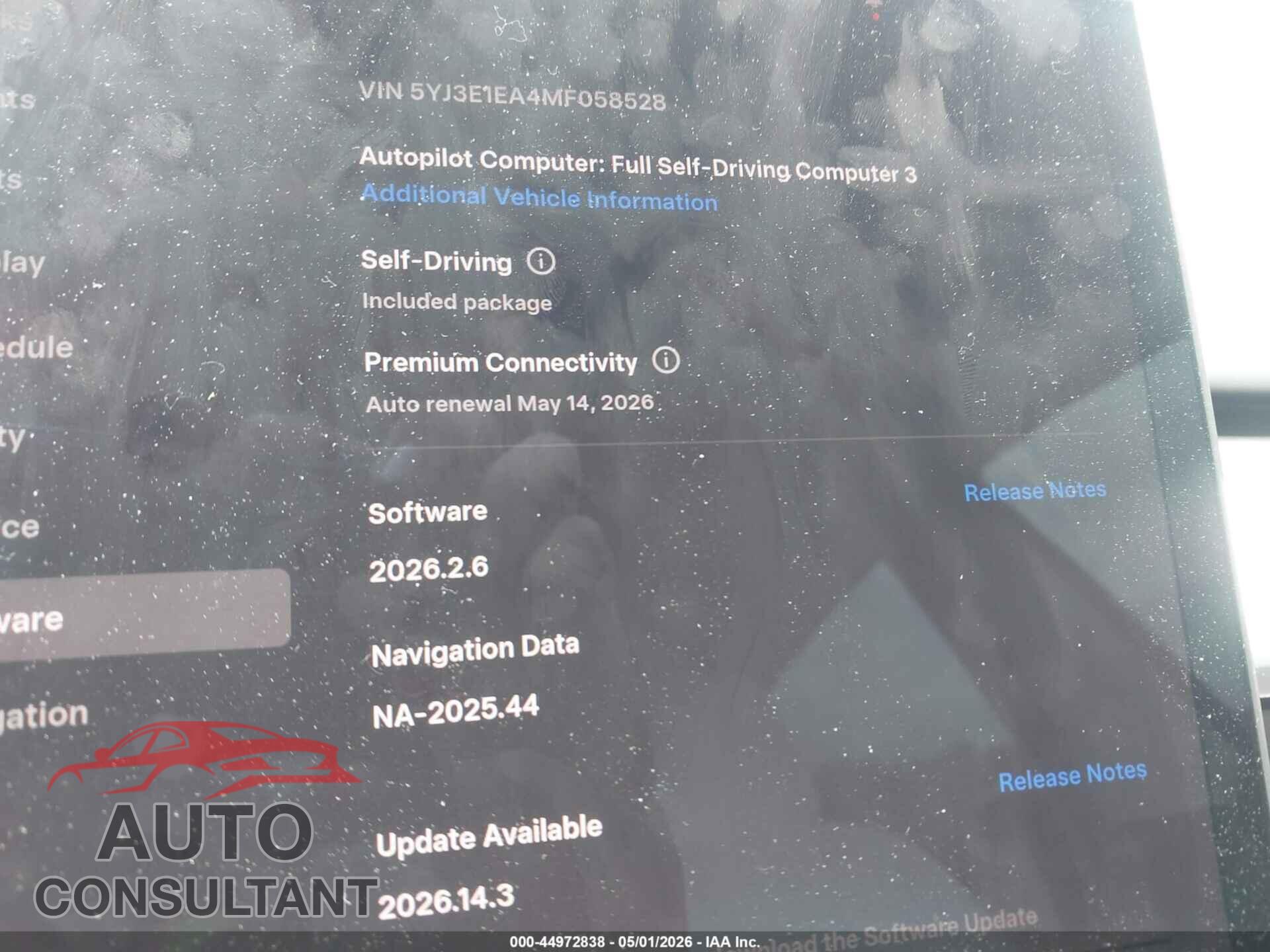TESLA MODEL 3 2021 - 5YJ3E1EA4MF058528