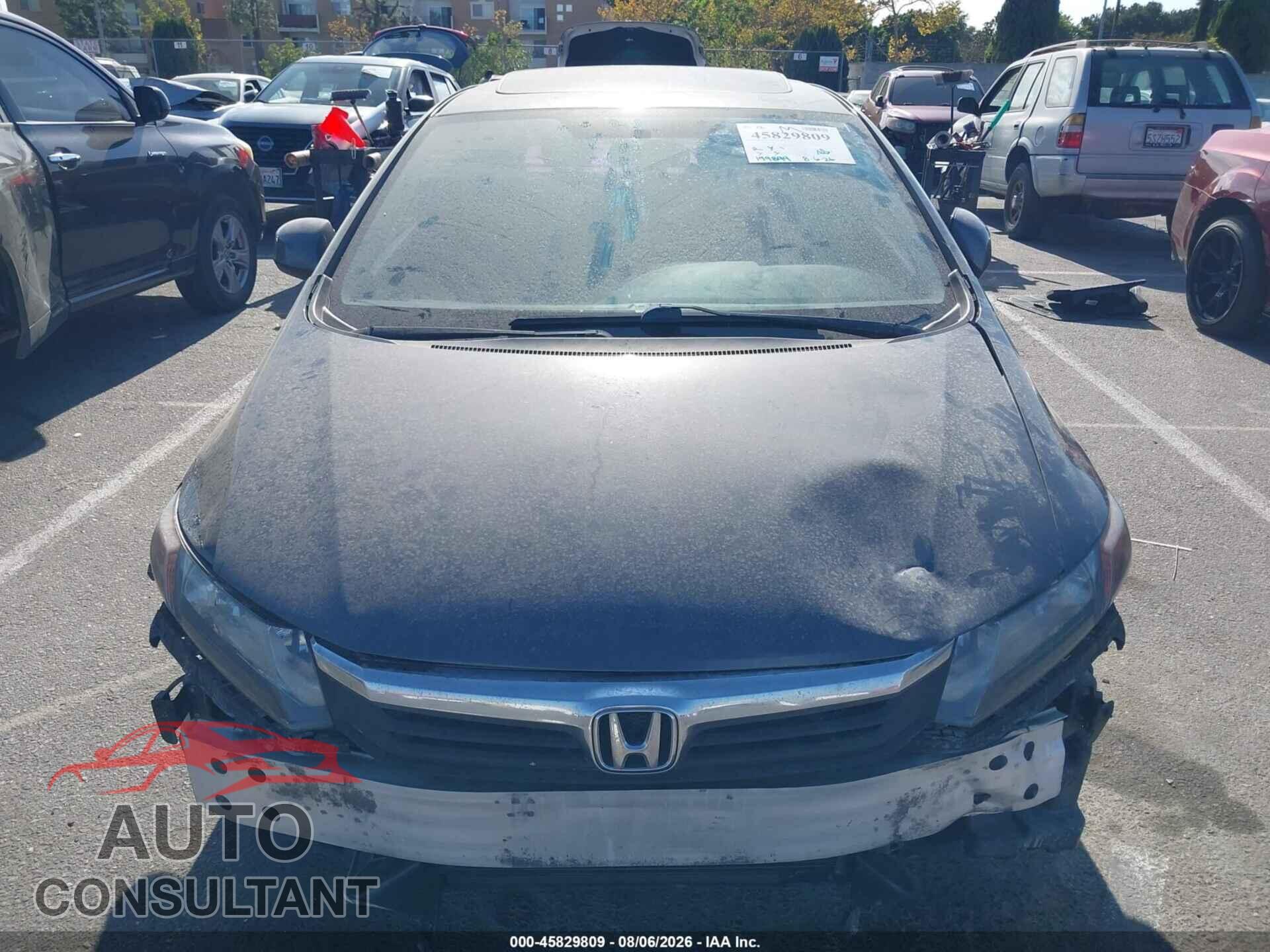 HONDA CIVIC 2012 - 19XFB2F96CE329366