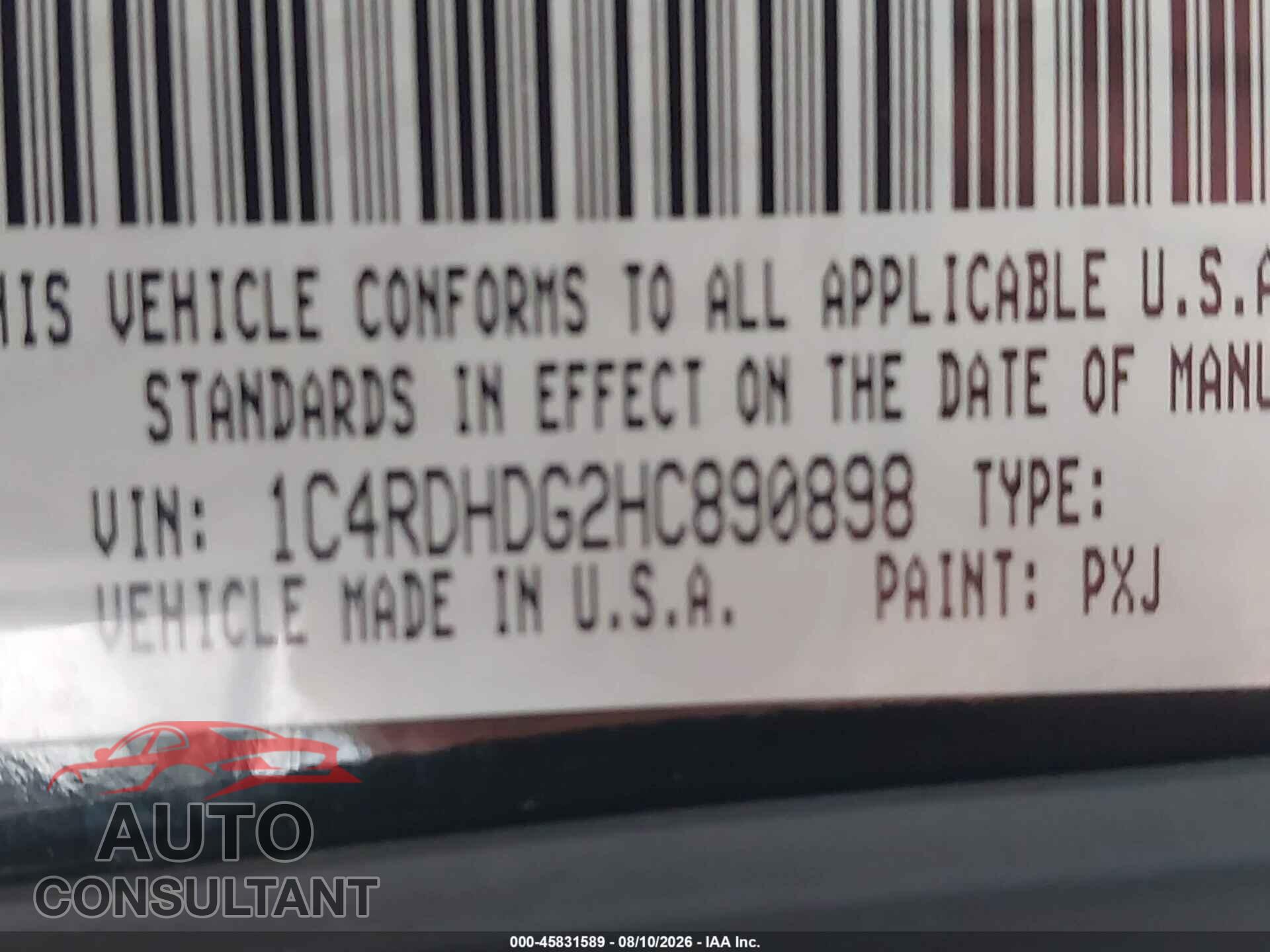 DODGE DURANGO 2017 - 1C4RDHDG2HC890898