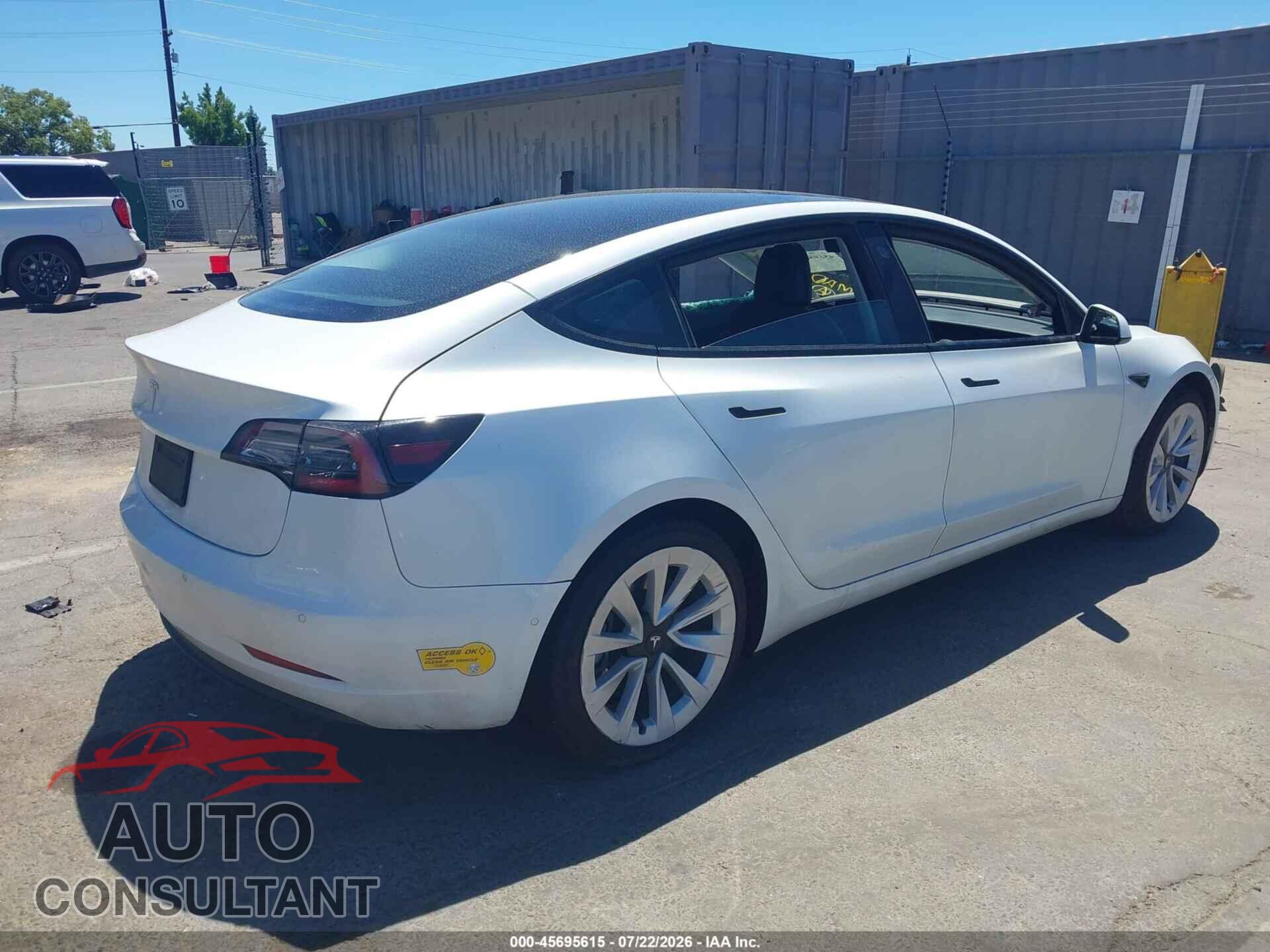 TESLA MODEL 3 2022 - 5YJ3E1EA0NF293493