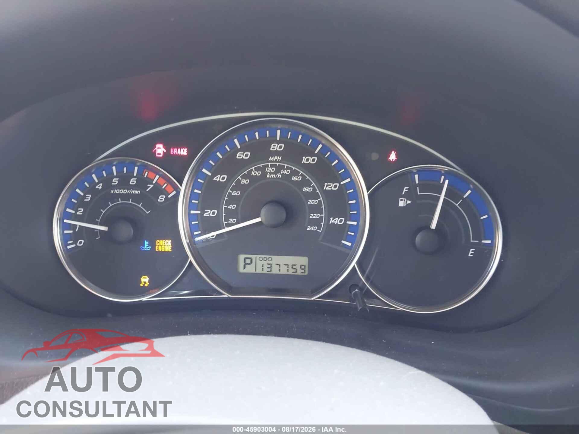 SUBARU FORESTER 2012 - JF2SHABC8CH468614