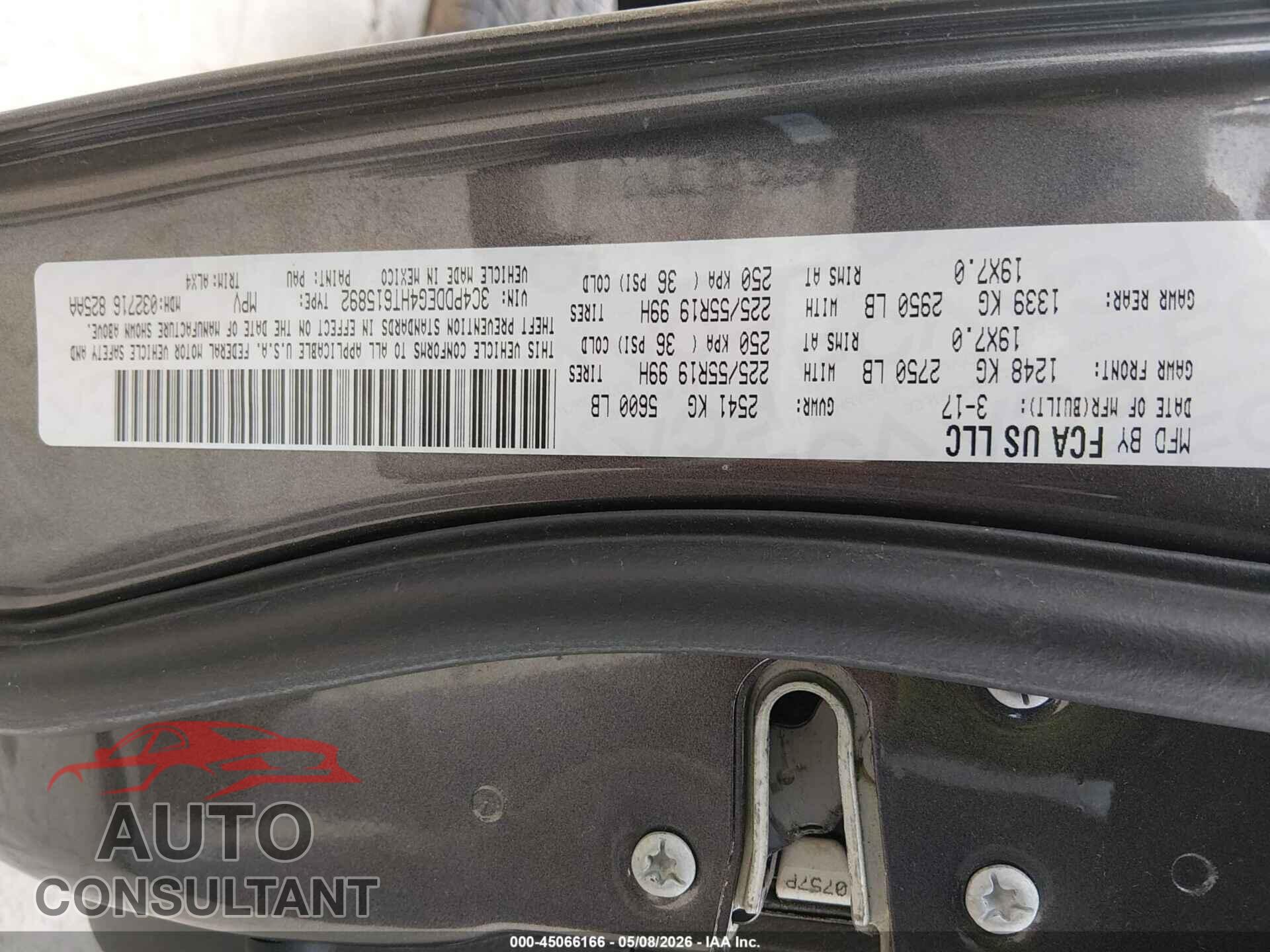 DODGE JOURNEY 2017 - 3C4PDDEG4HT615892