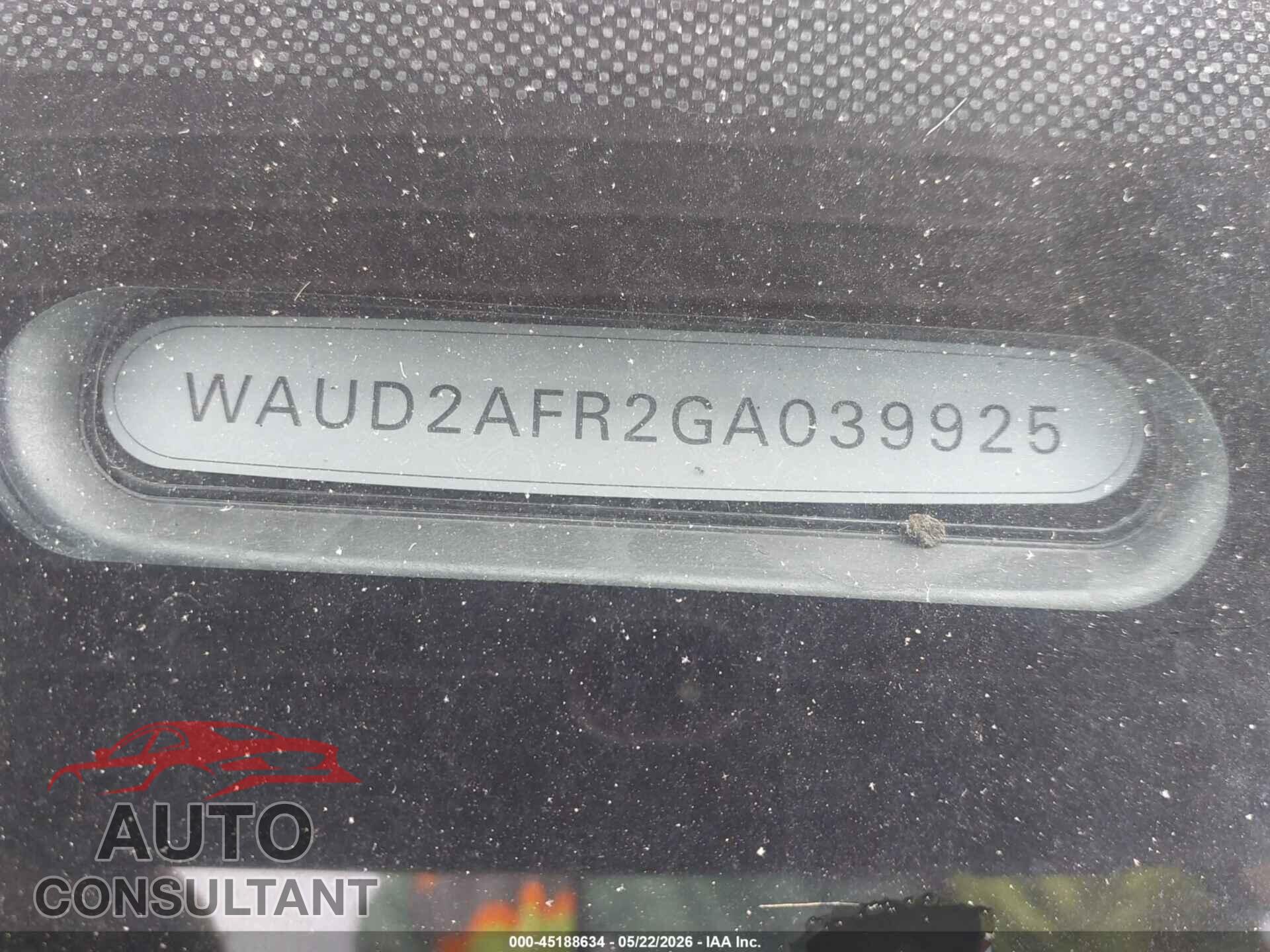 AUDI A5 2016 - WAUD2AFR2GA039925