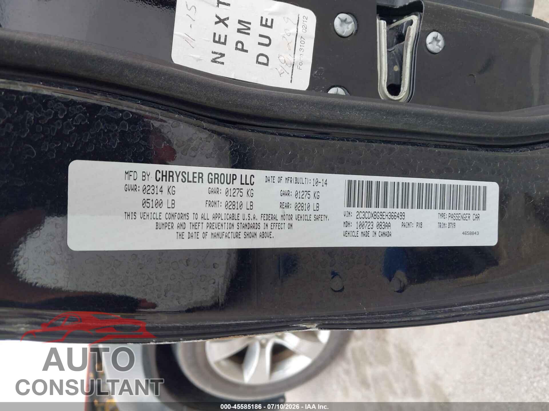 DODGE CHARGER 2014 - 2C3CDXBG9EH366499