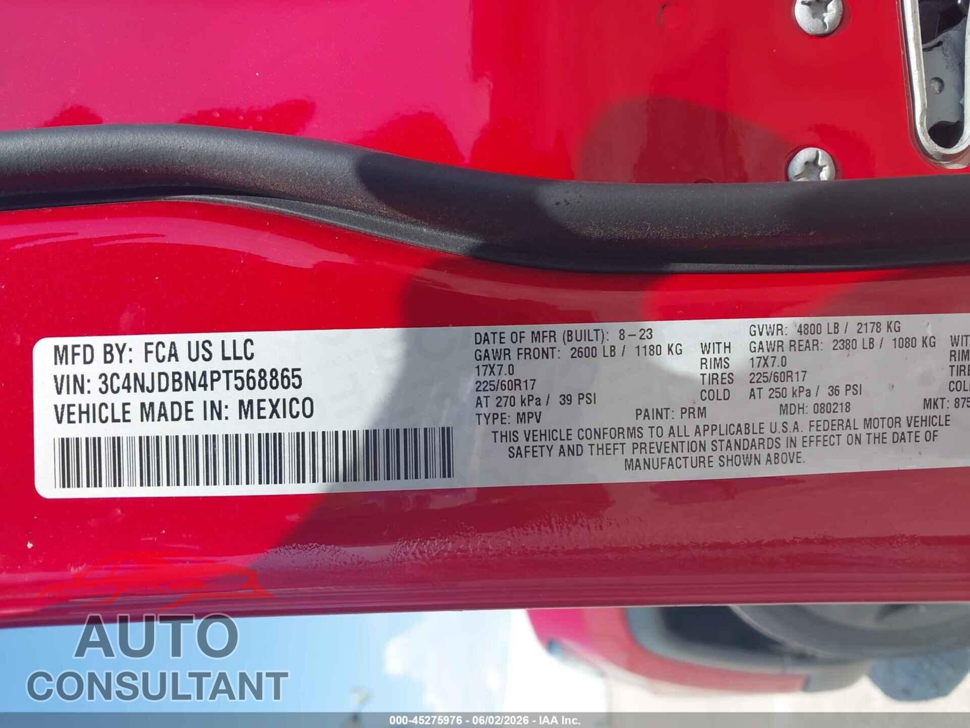 JEEP COMPASS 2023 - 3C4NJDBN4PT568865