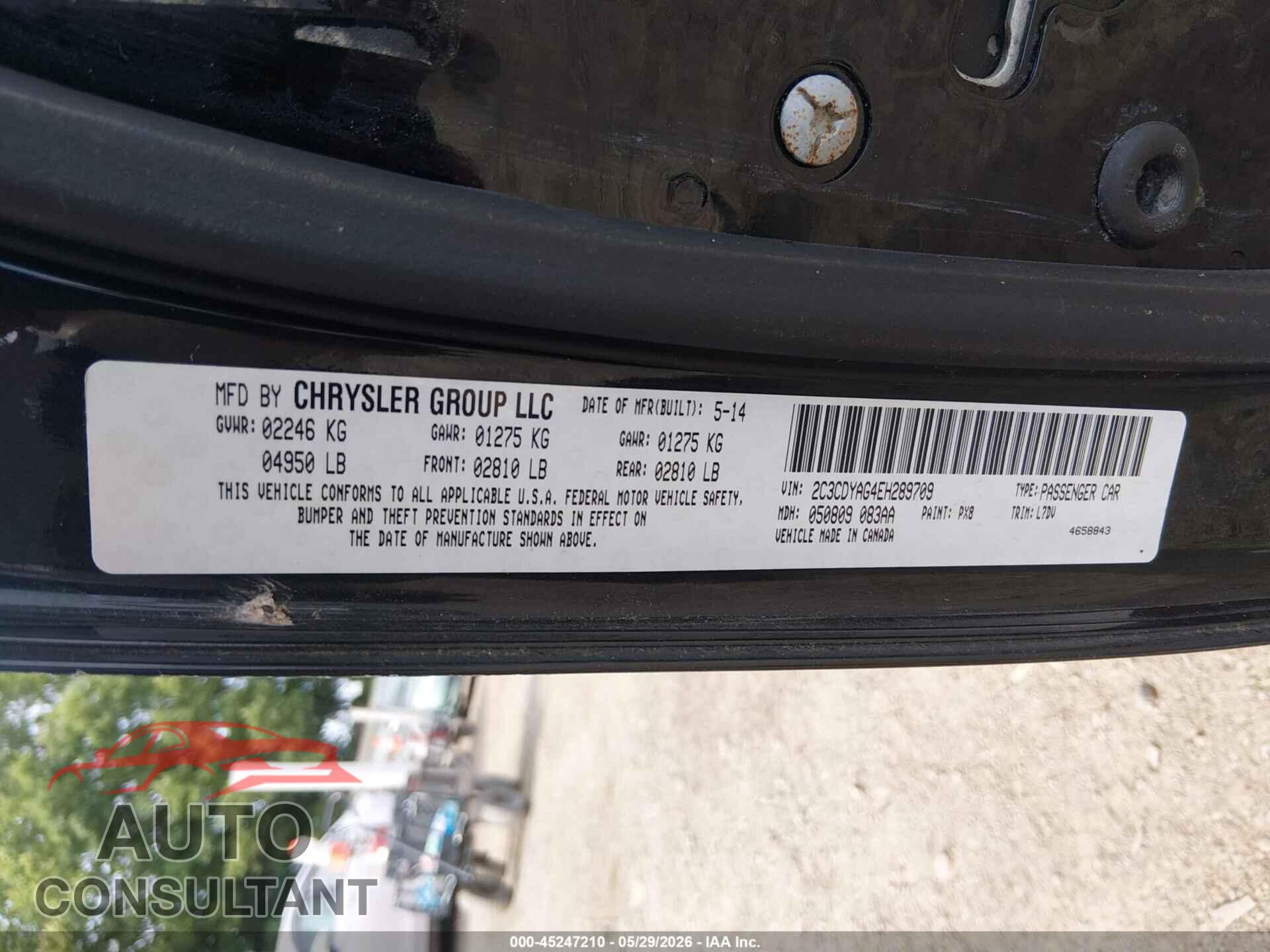 DODGE CHALLENGER 2014 - 2C3CDYAG4EH289709