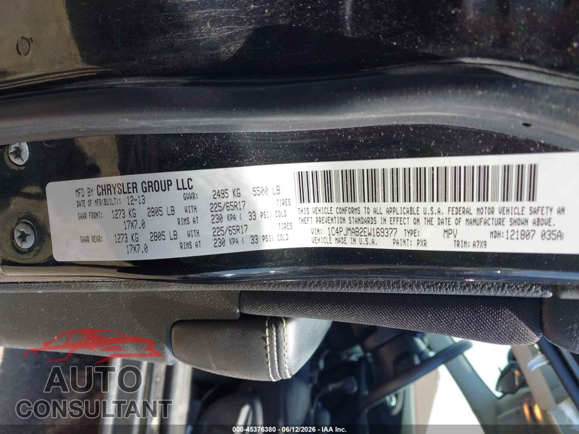 JEEP CHEROKEE 2014 - 1C4PJMAB2EW169377