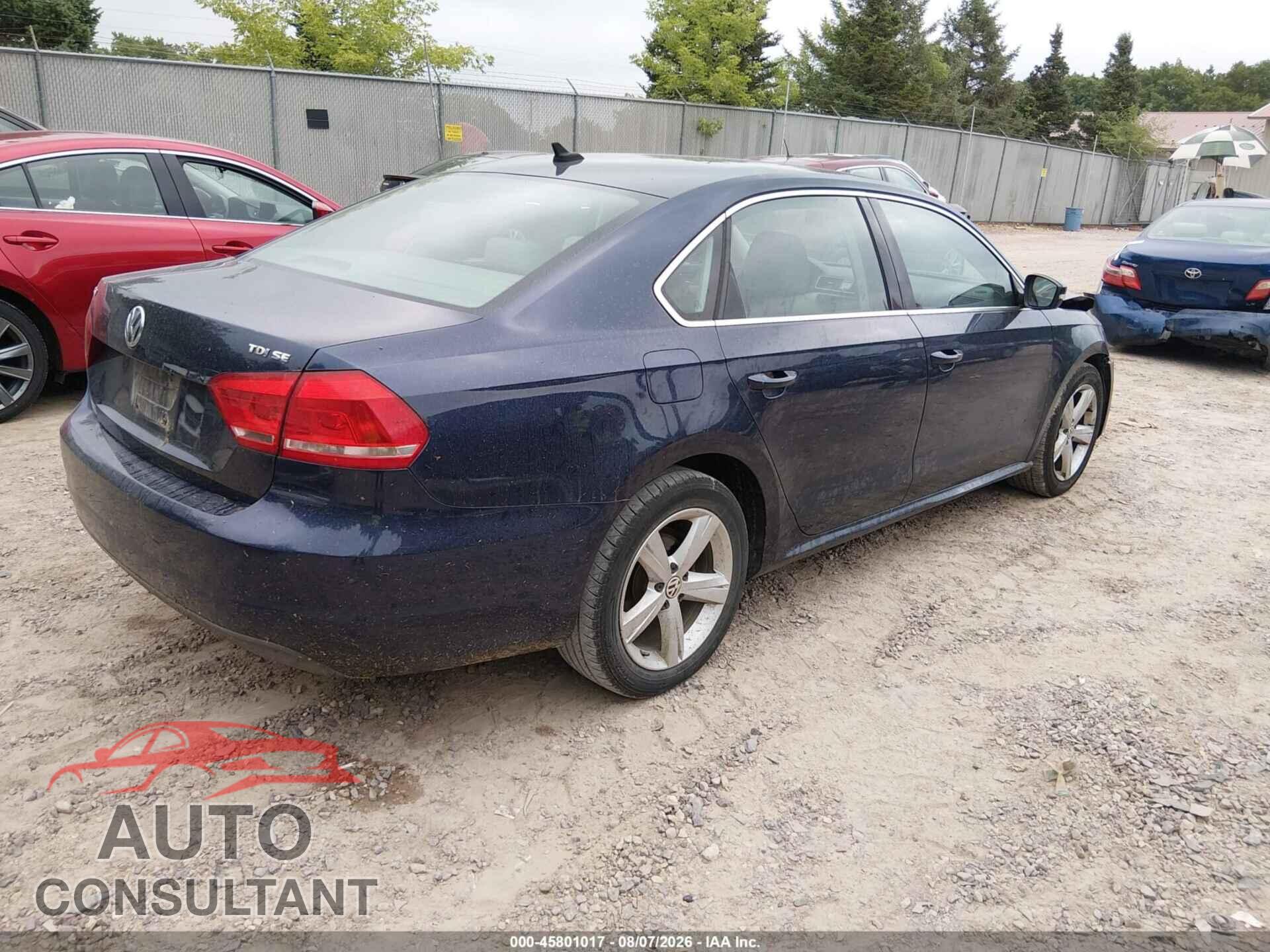 VOLKSWAGEN PASSAT 2013 - 1VWBN7A38DC096828