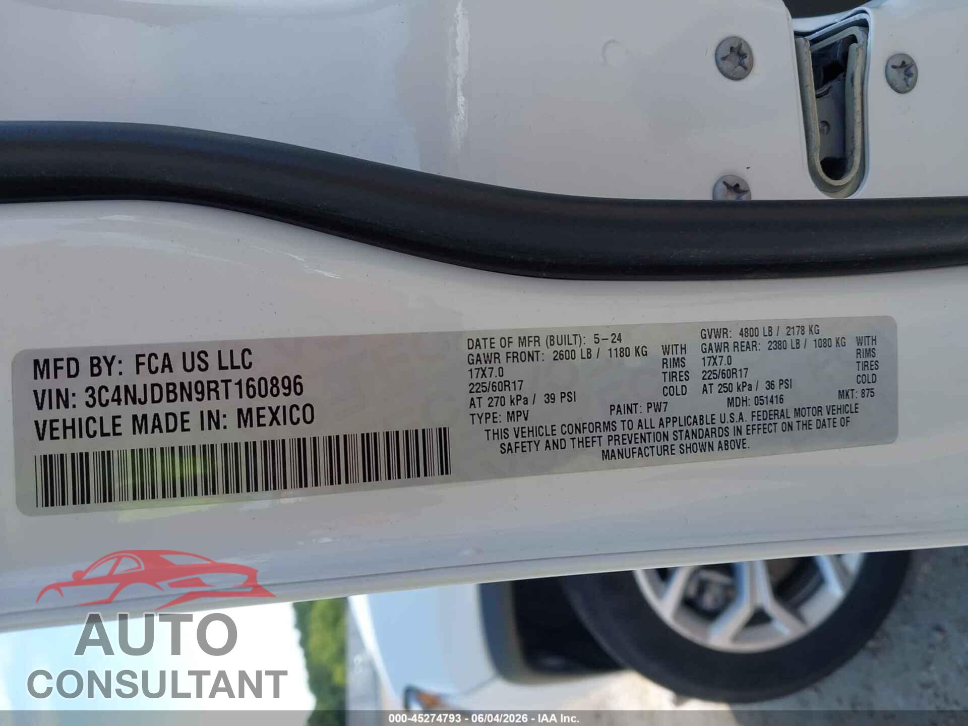 JEEP COMPASS 2024 - 3C4NJDBN9RT160896