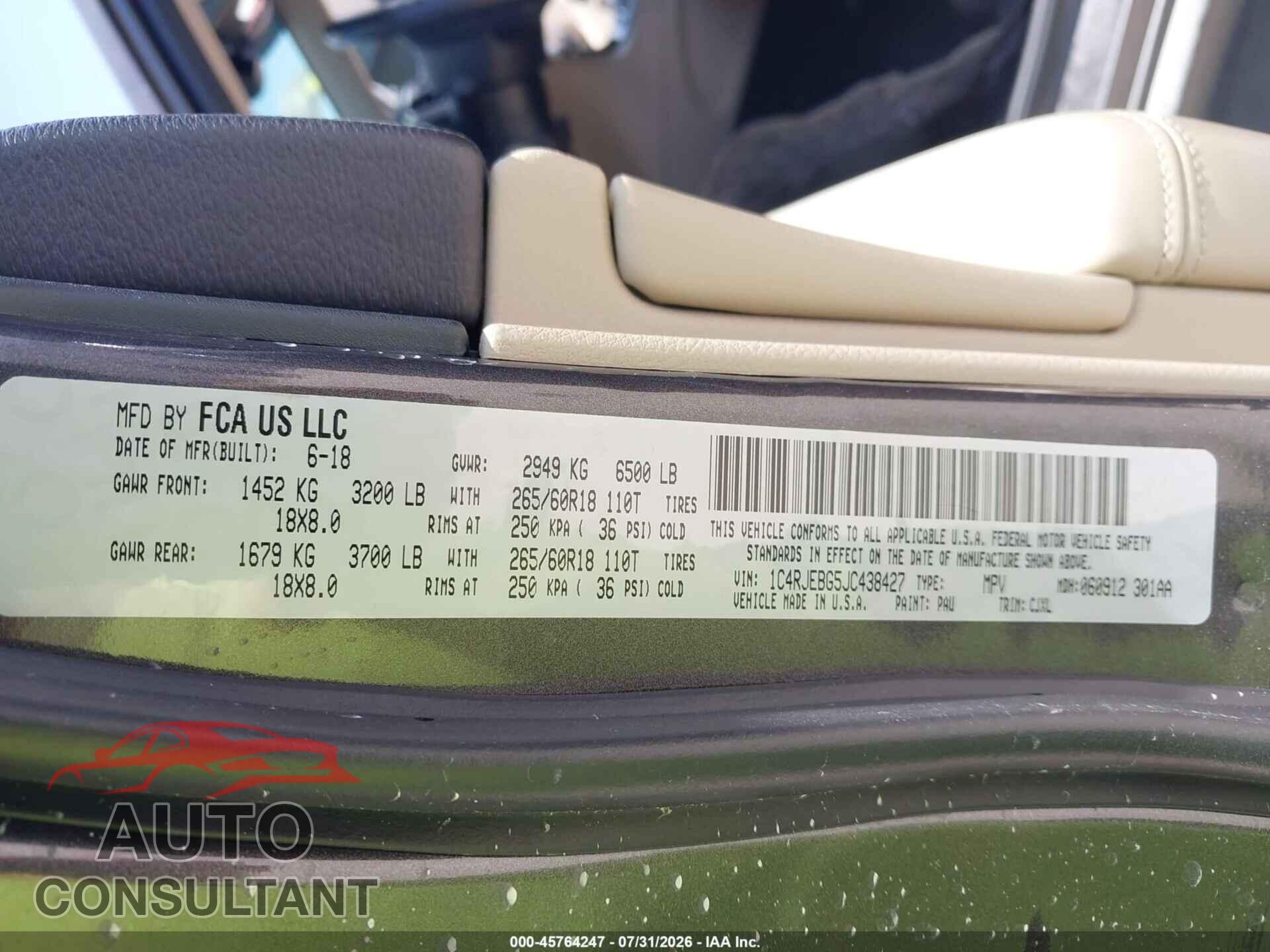 JEEP CHEROKEE 2019 - 1C4PJMLB7KD273643