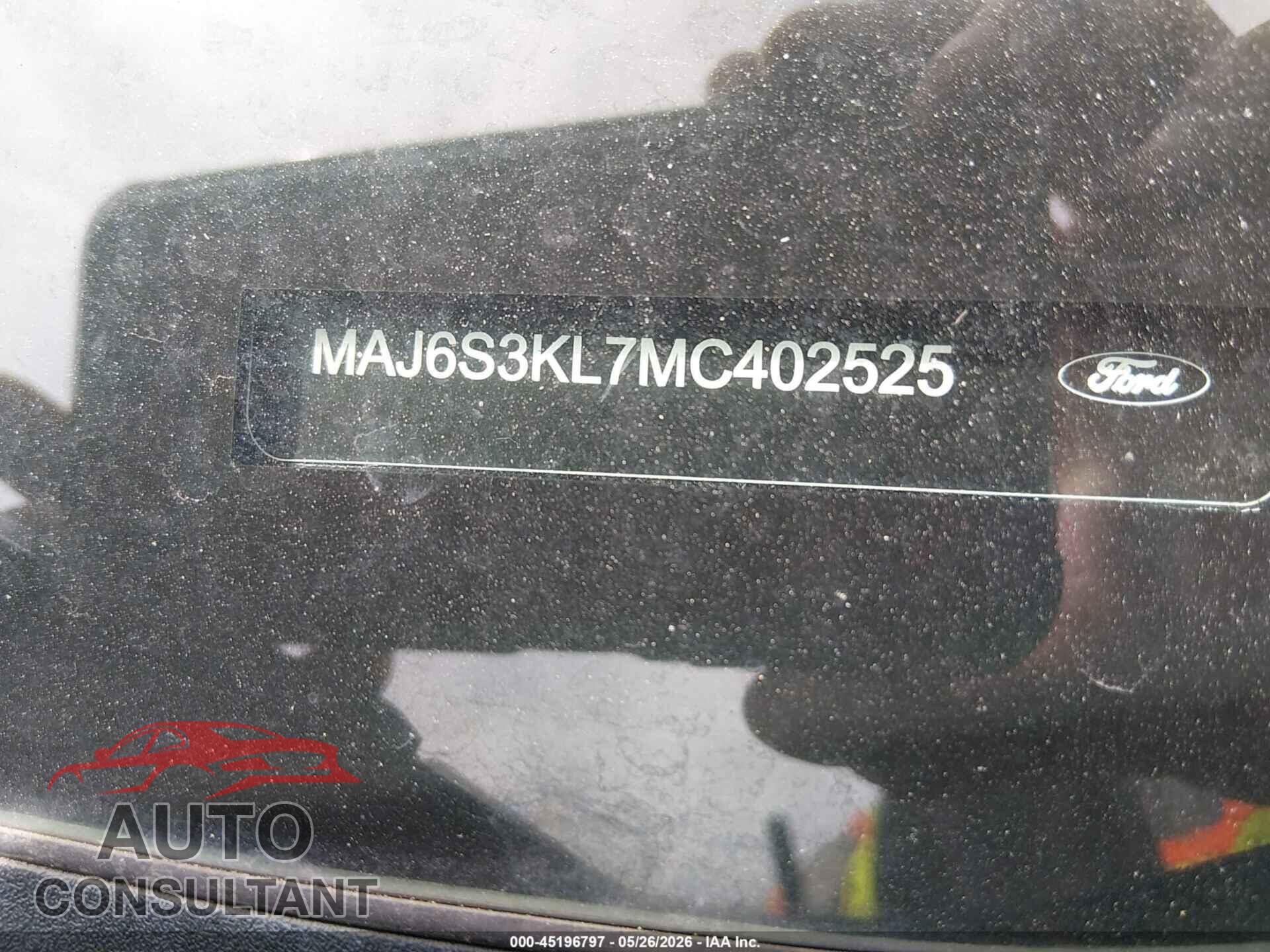 FORD ECOSPORT 2021 - MAJ6S3KL7MC402525