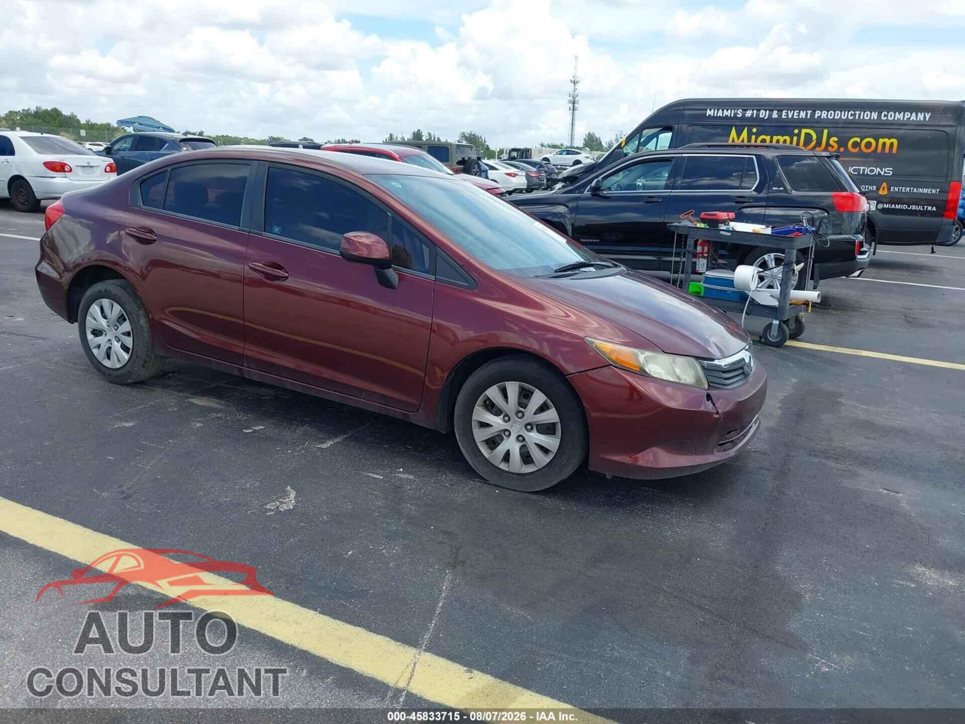 HONDA CIVIC 2012 - 19XFB2F57CE065488
