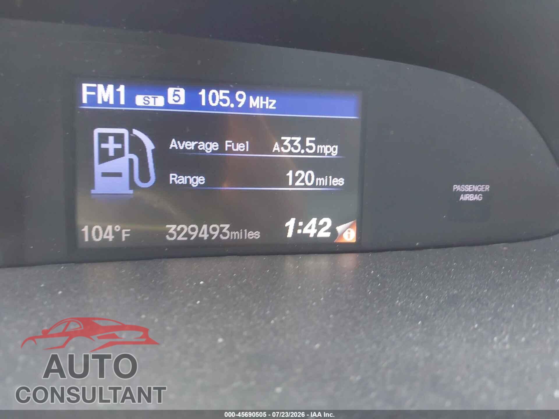 HONDA CIVIC 2012 - 19XFB2F80CE311467