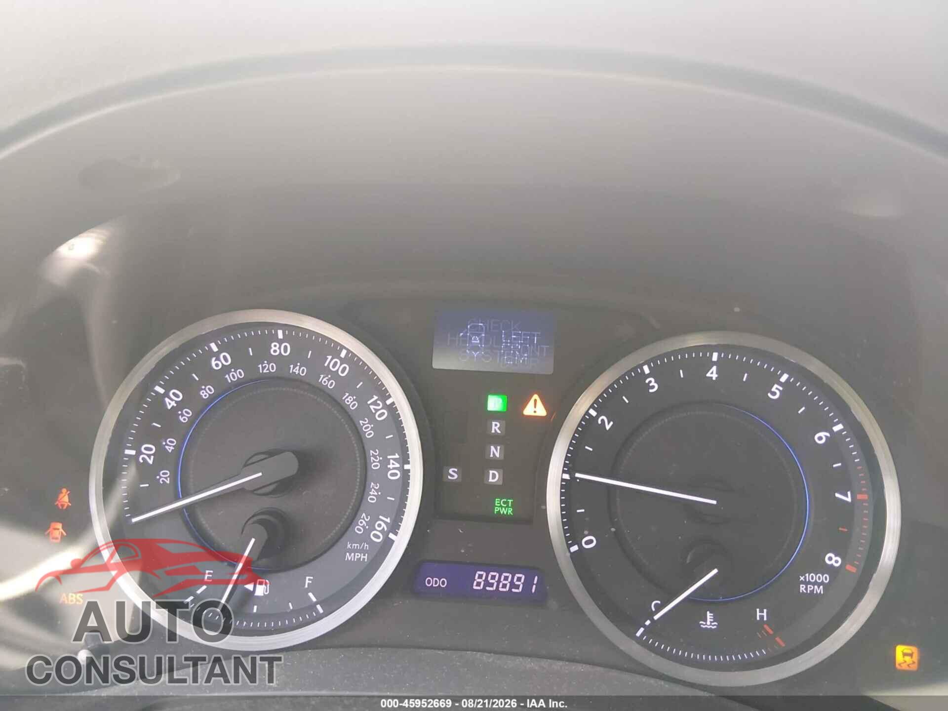 LEXUS IS 250 2013 - JTHCF5C27D5063982