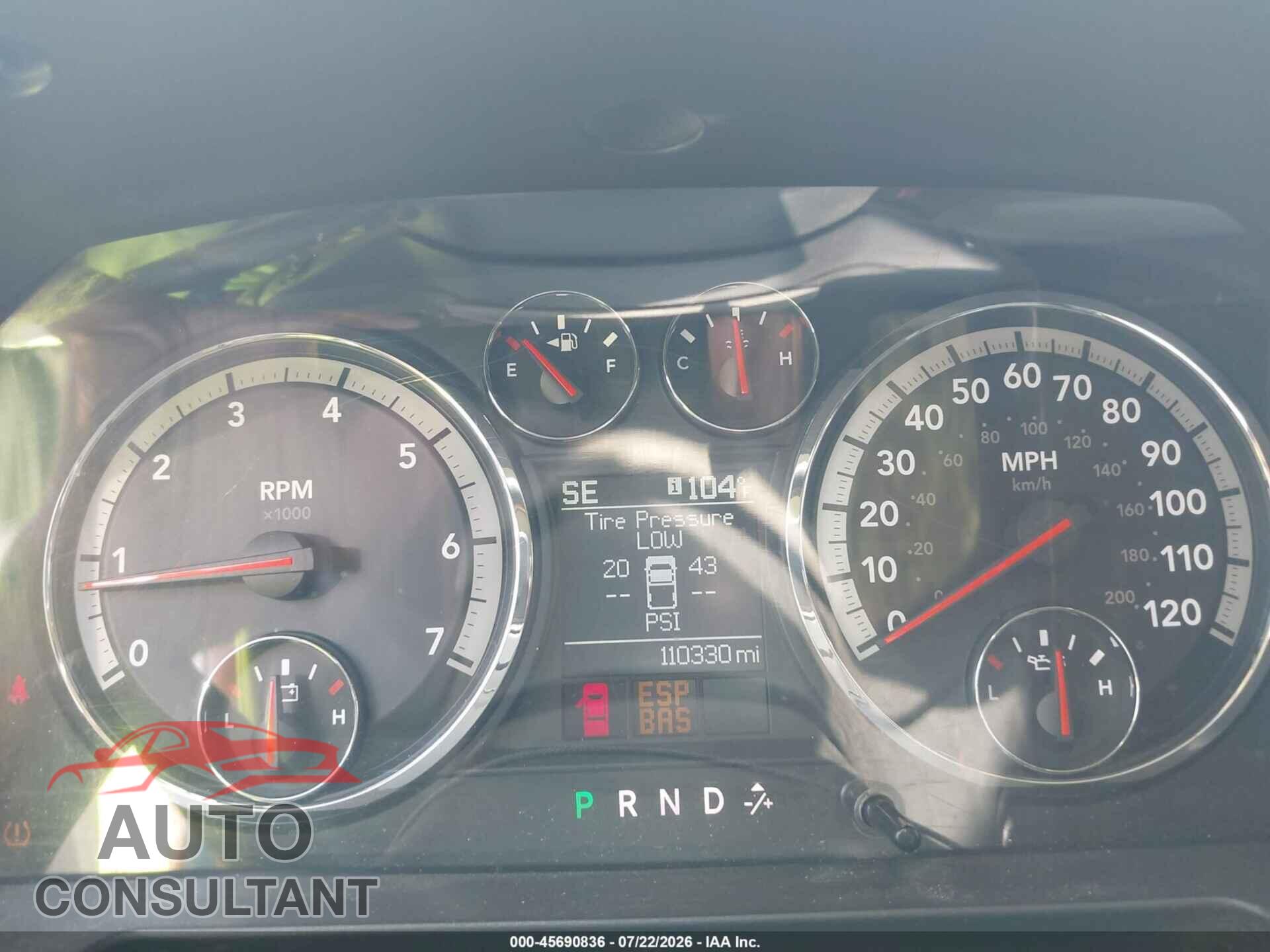 DODGE RAM 1500 2010 - 1D7RB1GT4AS250800