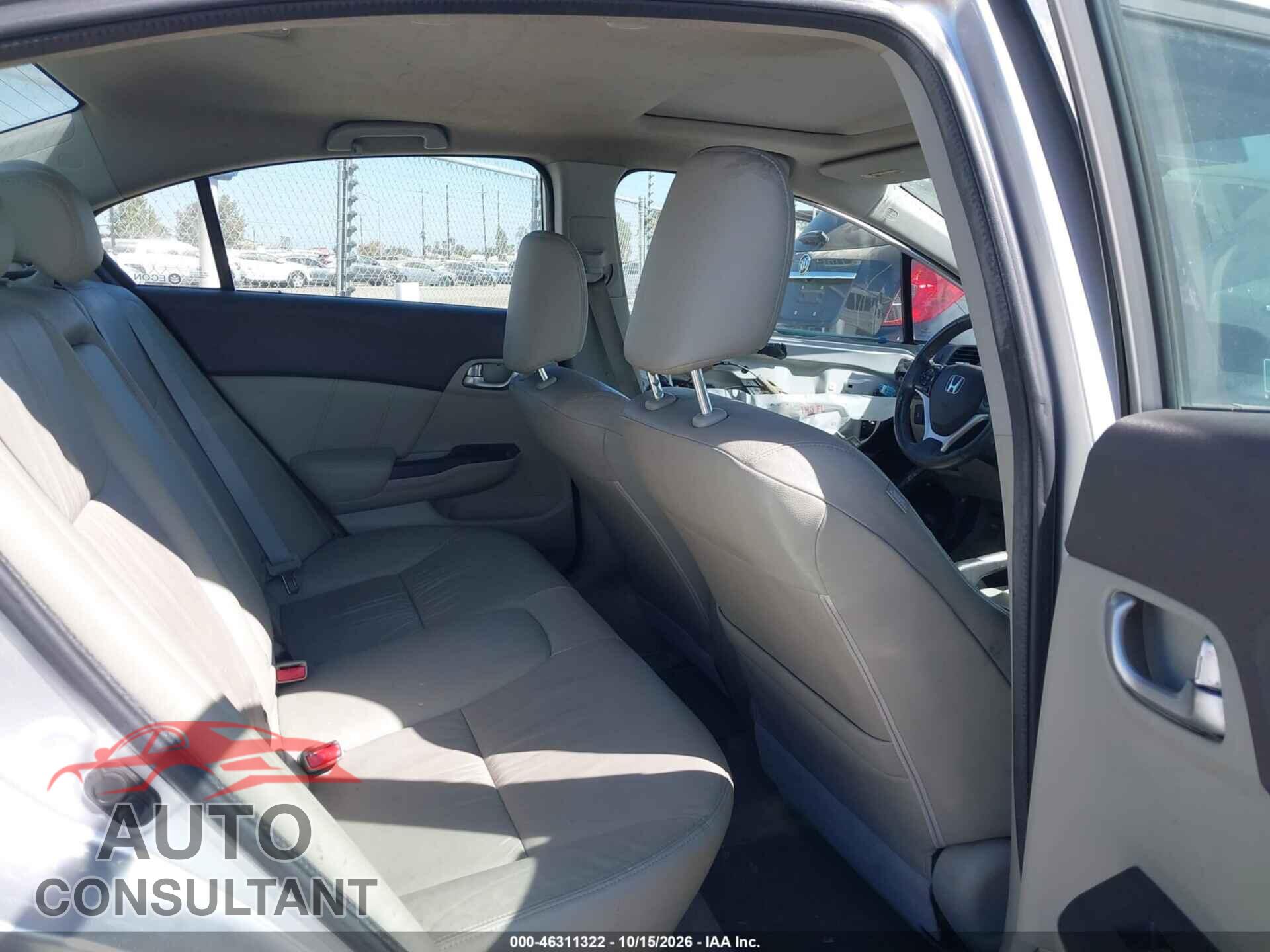 HONDA CIVIC 2012 - 19XFB2F95CE366277