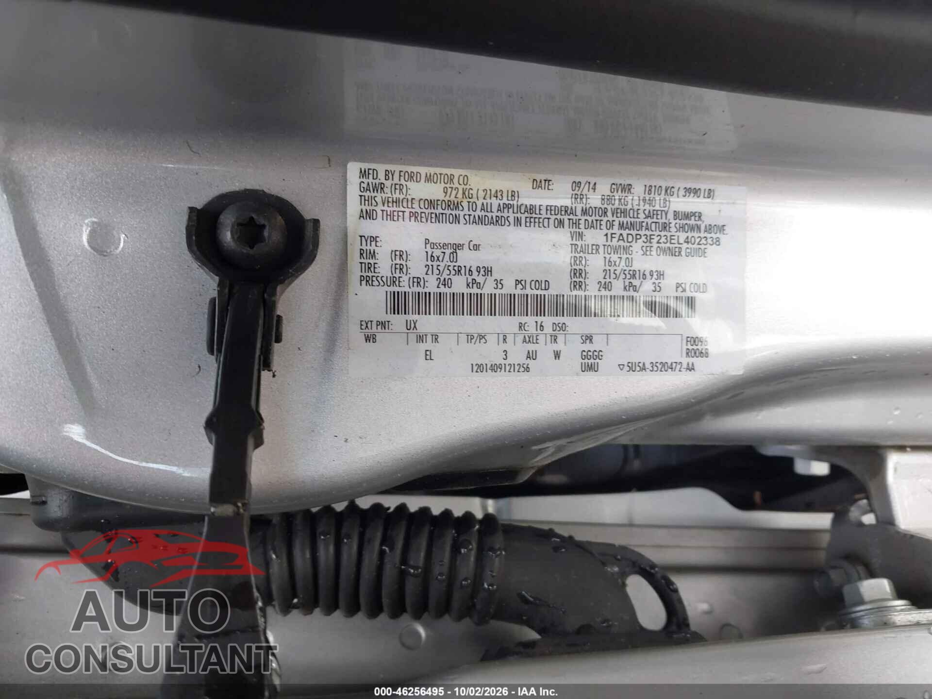 FORD FOCUS 2014 - 1FADP3F23EL402338