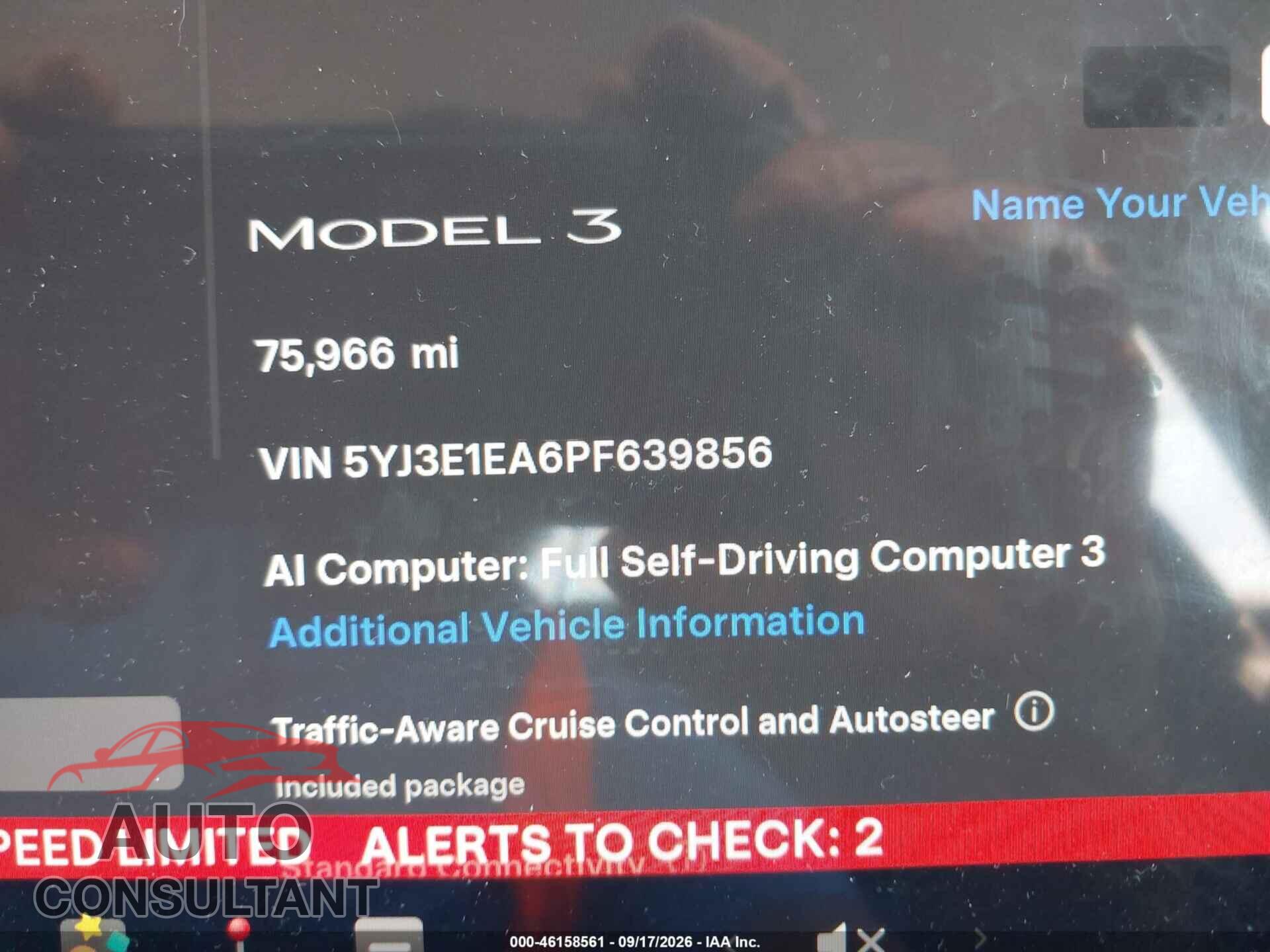 TESLA MODEL 3 2023 - 5YJ3E1EA6PF639856