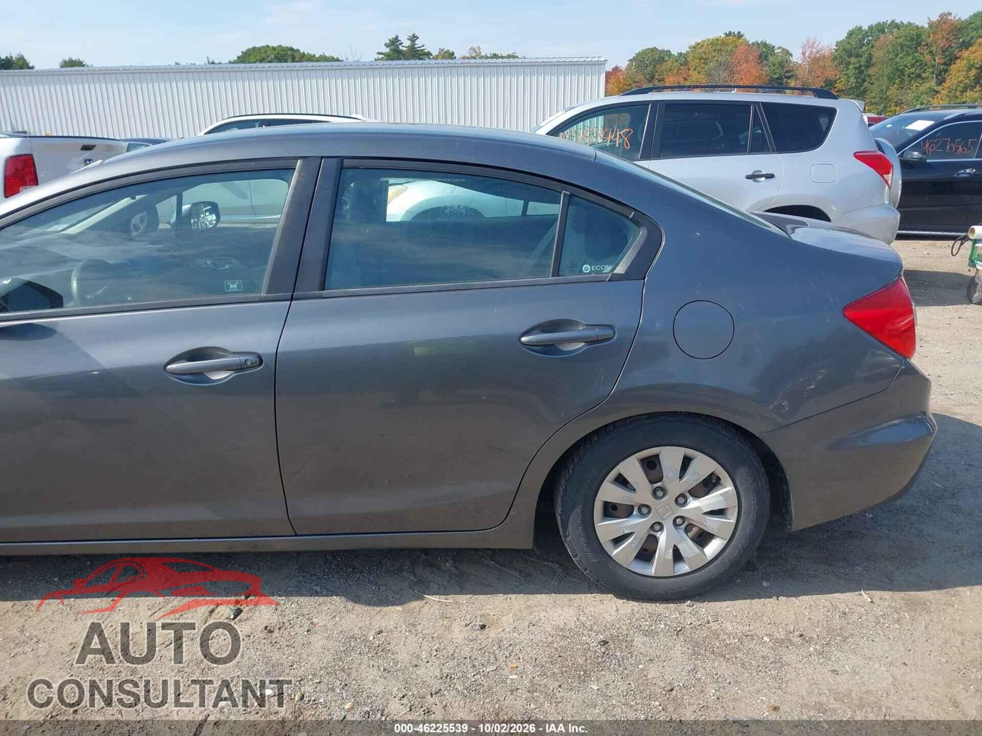 HONDA CIVIC 2012 - 19XFB2F56CE372358