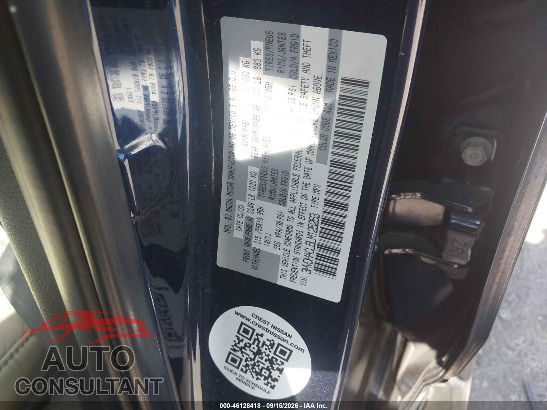 MAZDA CX-30 2020 - 3MVDMACL6LM125263
