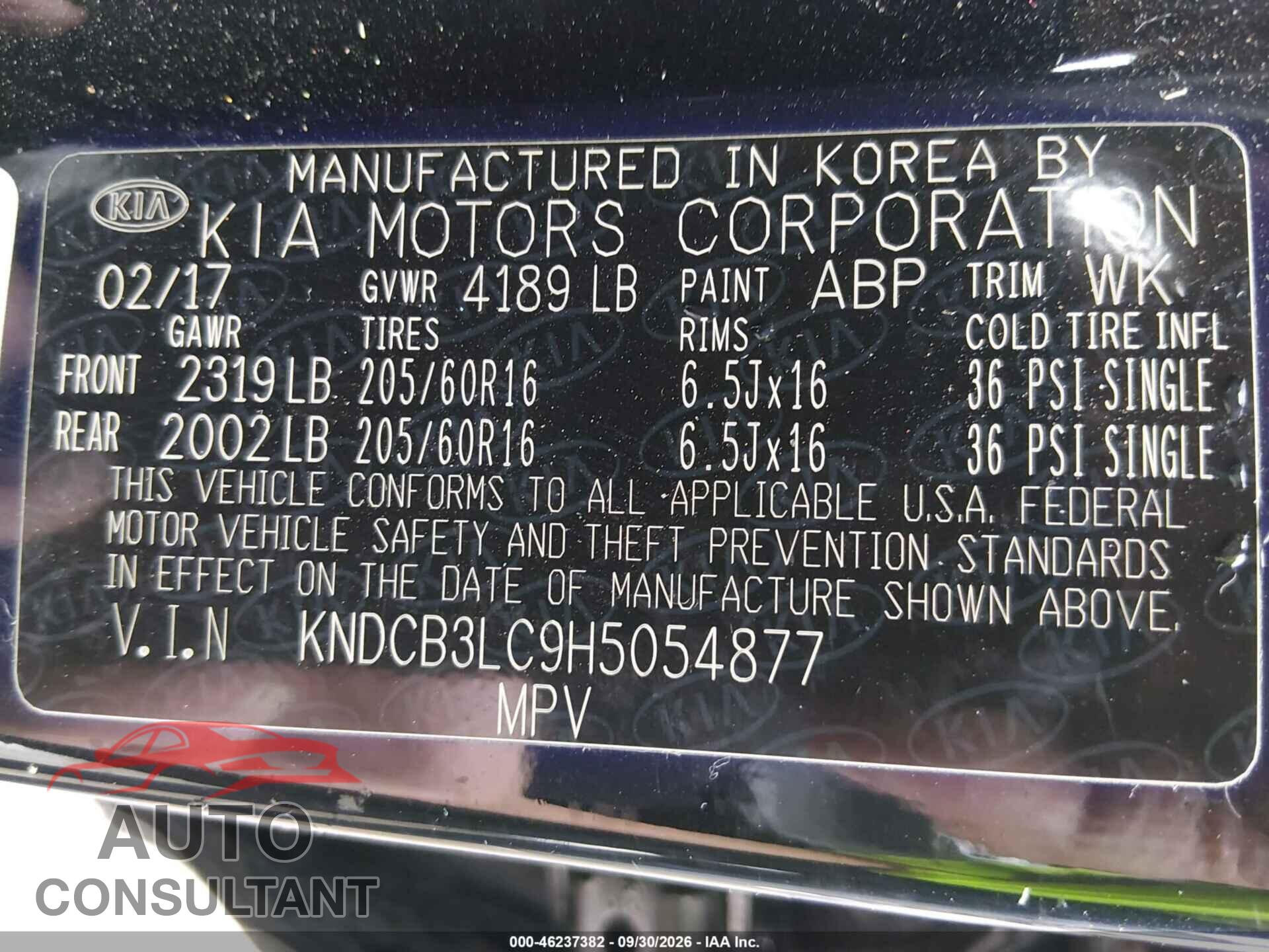 KIA NIRO 2017 - KNDCB3LC9H5054877