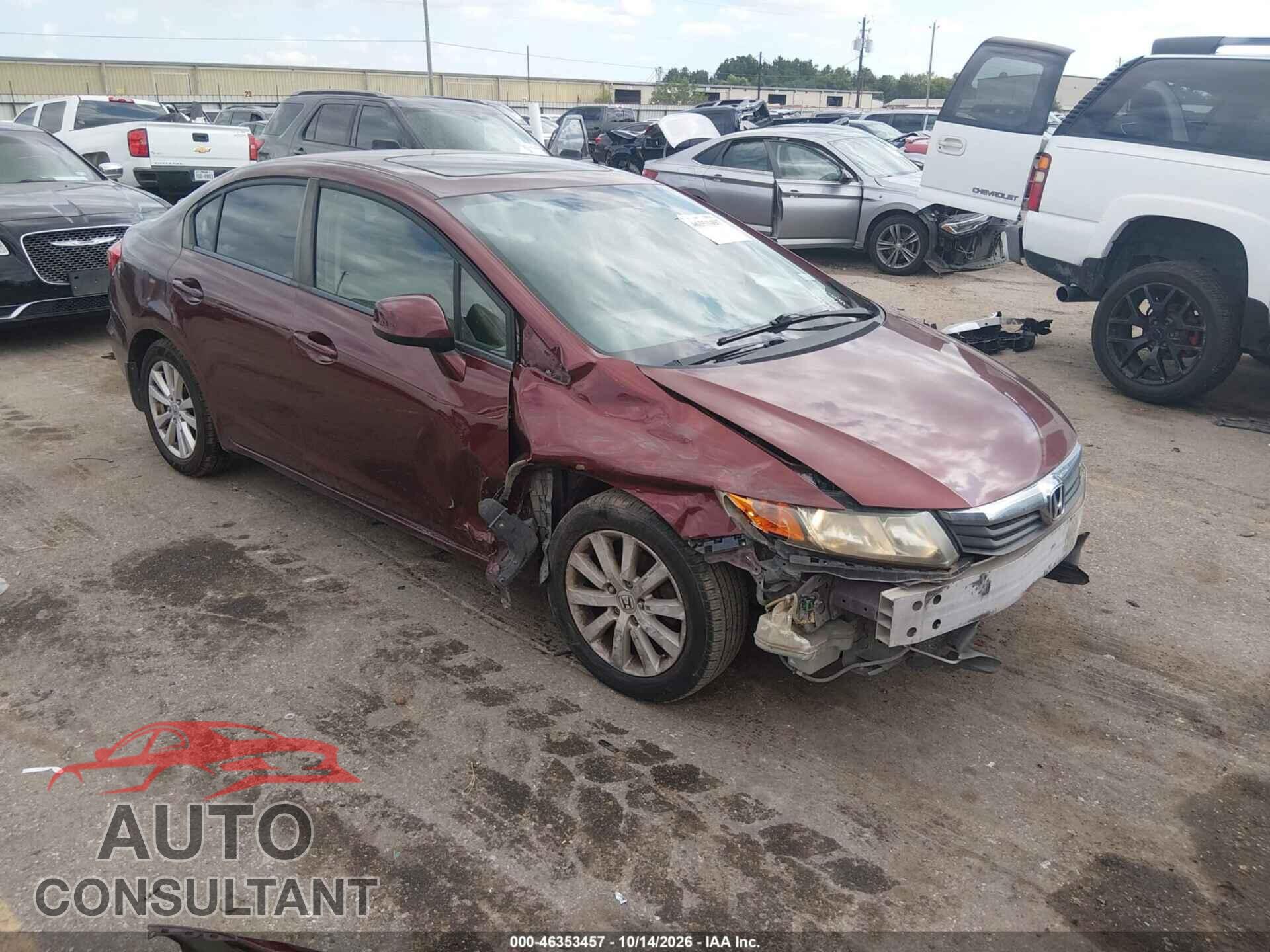 HONDA CIVIC 2012 - 19XFB2F96CE329352