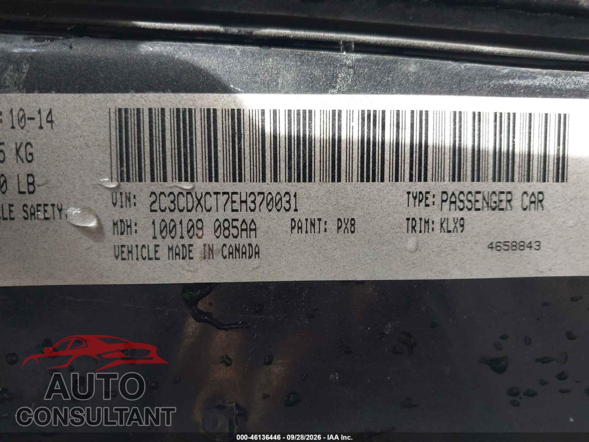 DODGE CHARGER 2014 - 2C3CDXCT7EH370031