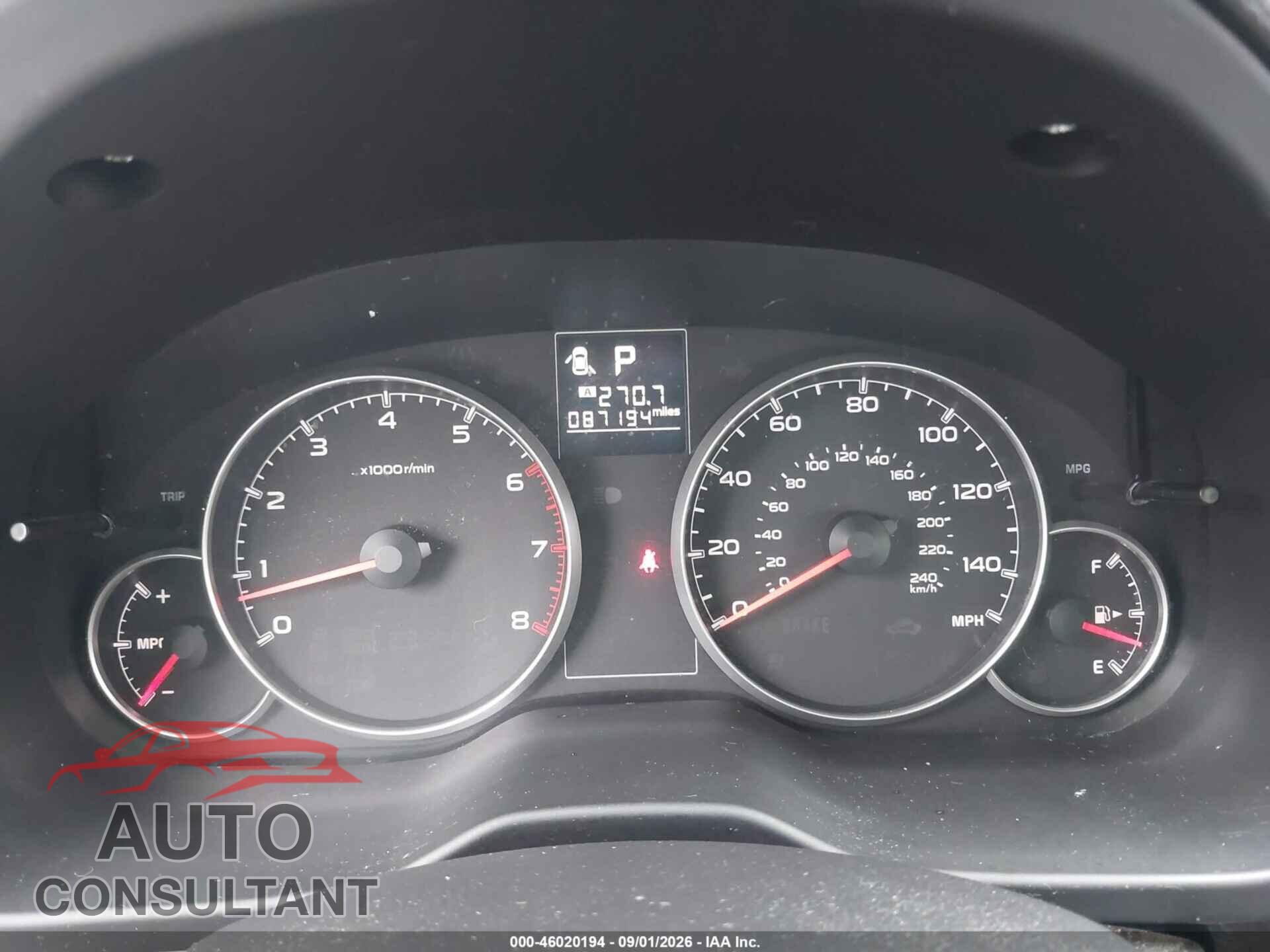 SUBARU OUTBACK 2013 - 4S4BRBAC0D3225702